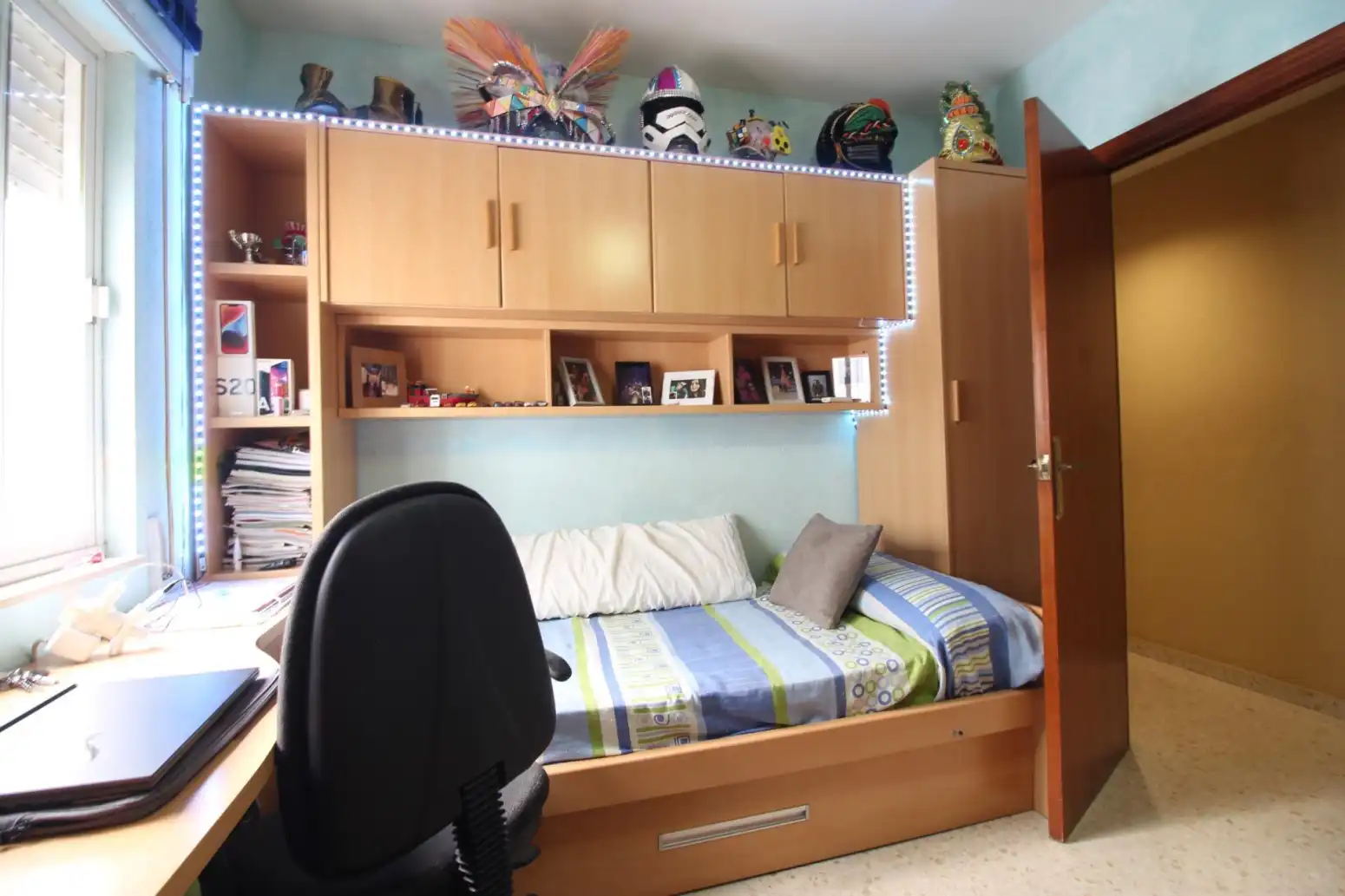 Schlafzimmer von Wohnung zum Verkauf in Montijo mit Klimaanlage, Heizung und Parkett