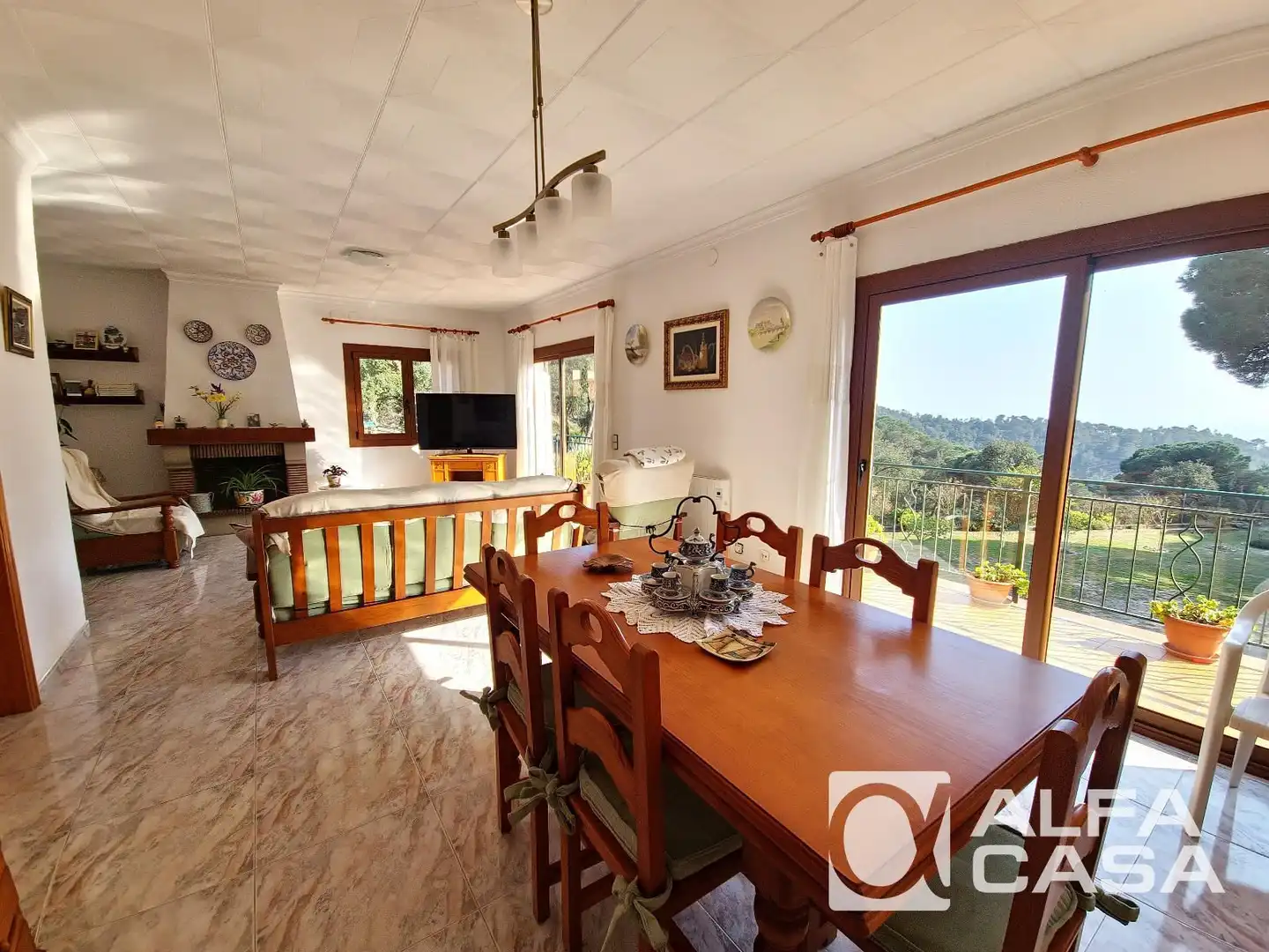 Dining room of Houses for sale in Lloret de Mar  with Air Conditioner, Heating and Parquet flooring