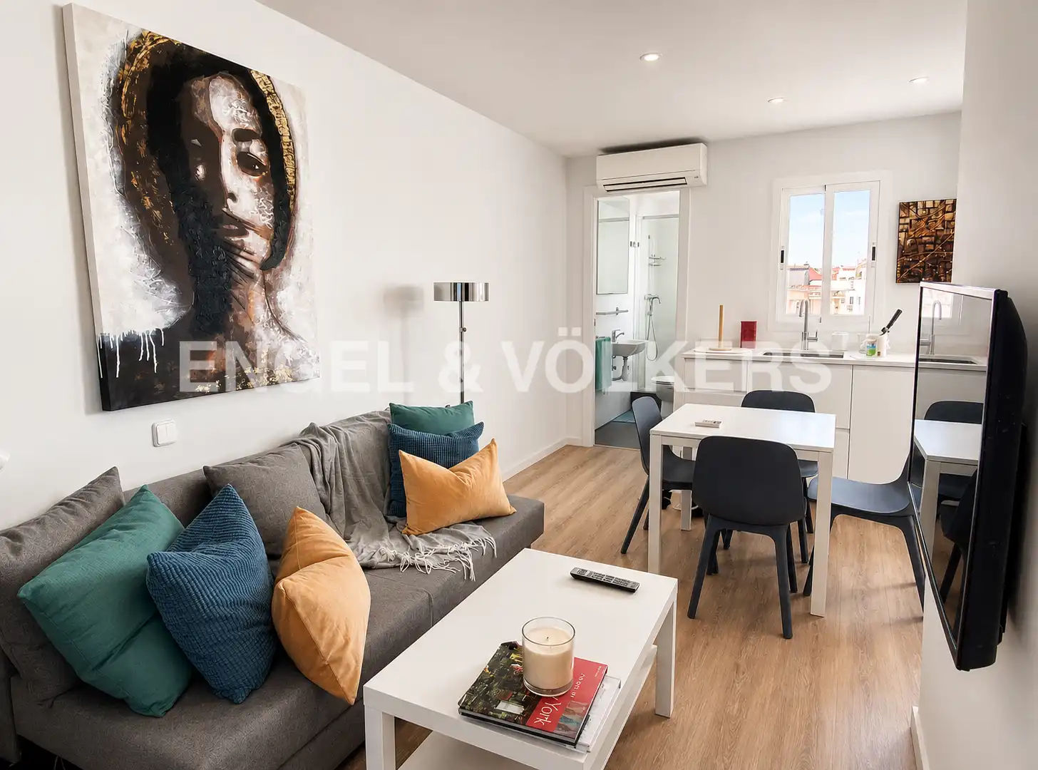 Sala de estar de Ático de alquiler en Barcelona con Aire acondicionado, Calefacción y Parquet