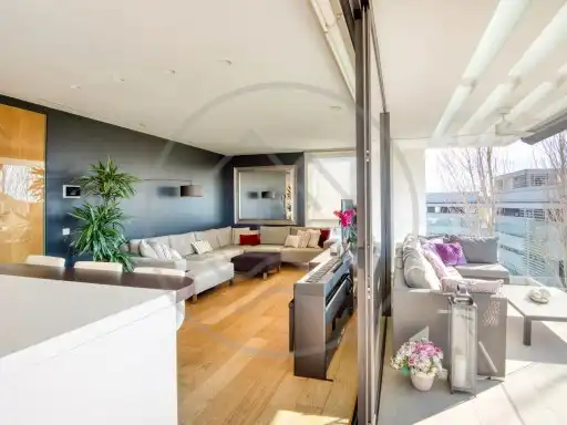 Sala de estar de Piso en venta en Caldes de Malavella con Aire acondicionado, Calefacción y Terraza