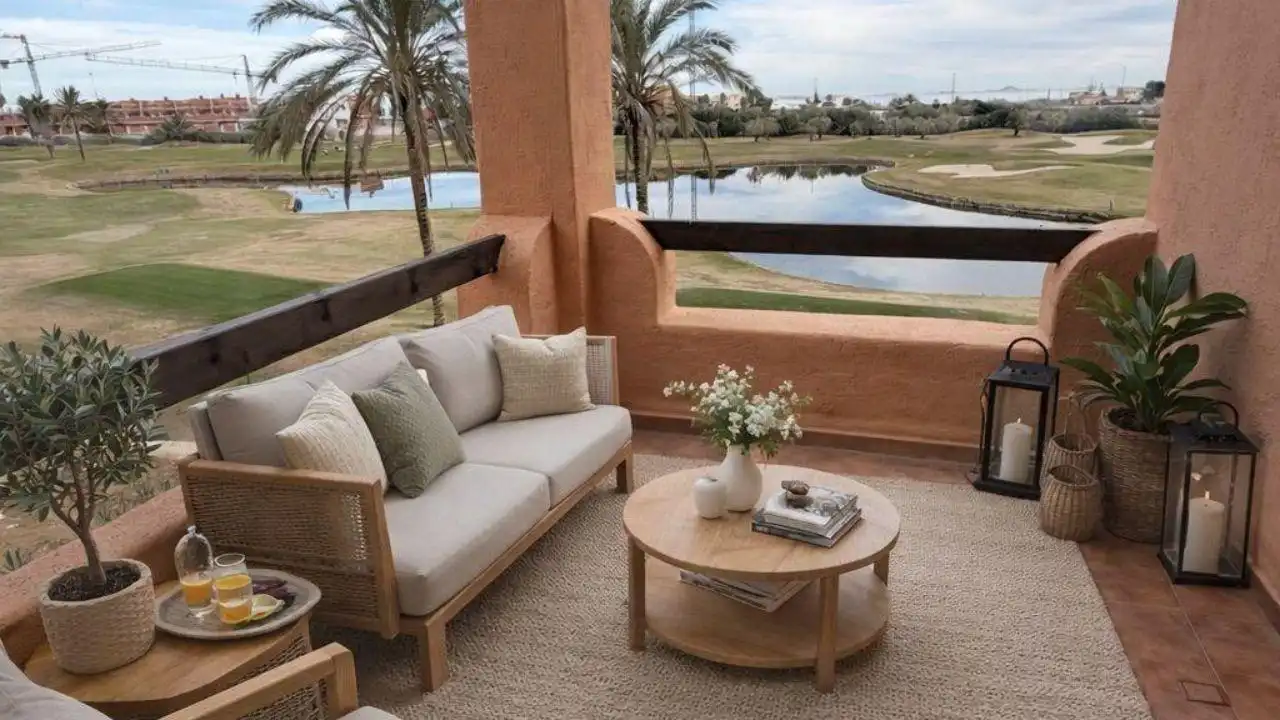 Terrace of Flat for rent in Los Alcázares  with Heating, Terrace and Furnished