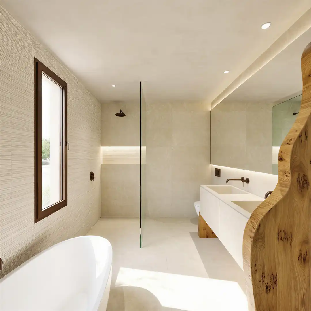Badezimmer von Country house zum Verkauf in Costitx mit Klimaanlage, Heizung und Terrasse