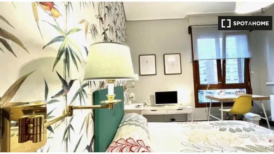 Schlafzimmer von Wohnung zur untervermieten in Bilbao  mit Klimaanlage, Heizung und Möbliert