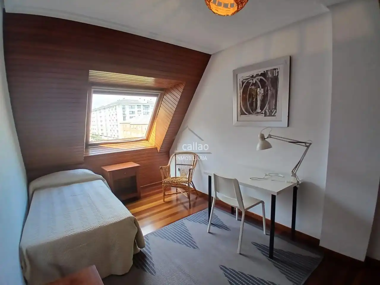 Bedroom of Flat for rent in Ferrol  with Heating, Parquet flooring and Furnished