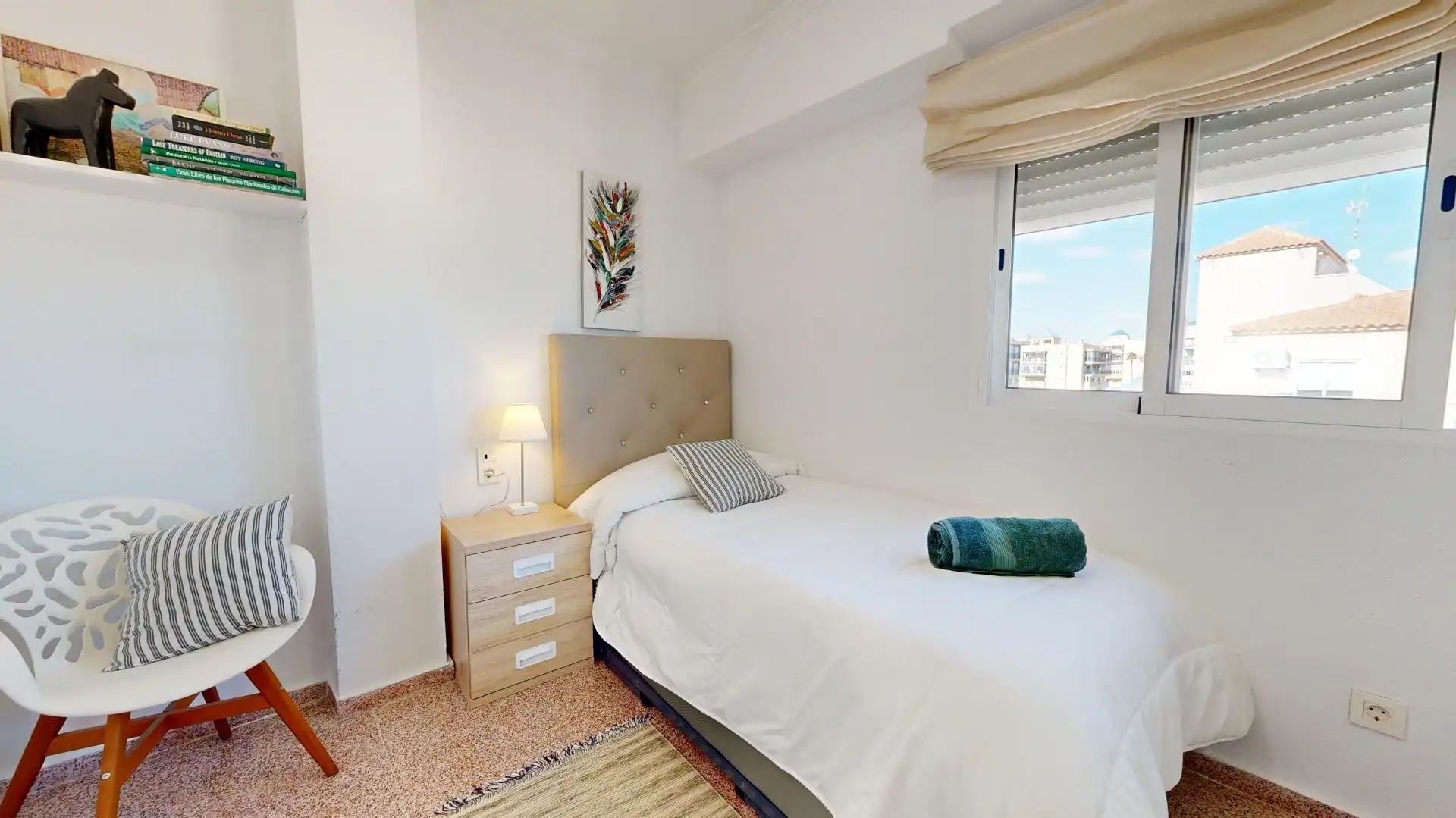 Dormitori de Apartament de lloguer en Elche / Elx amb Aire condicionat, Calefacció i Terrassa