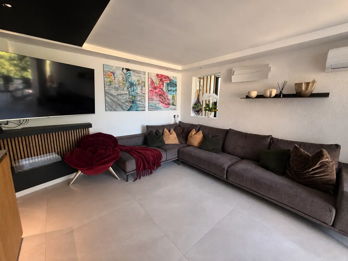 Sala d'estar de Pis en venda en Calvià amb Aire condicionat, Terrassa i Piscina