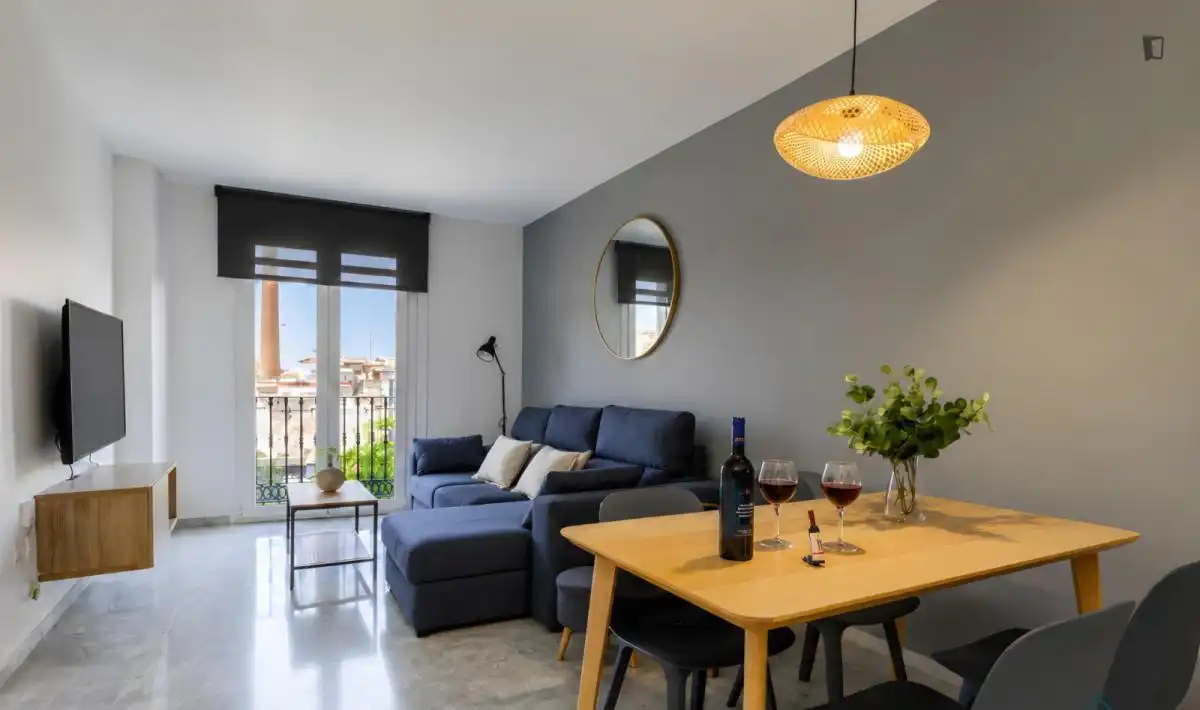 Wohnzimmer von Wohnungen zur Miete in Málaga mit Klimaanlage, Heizung und Möbliert