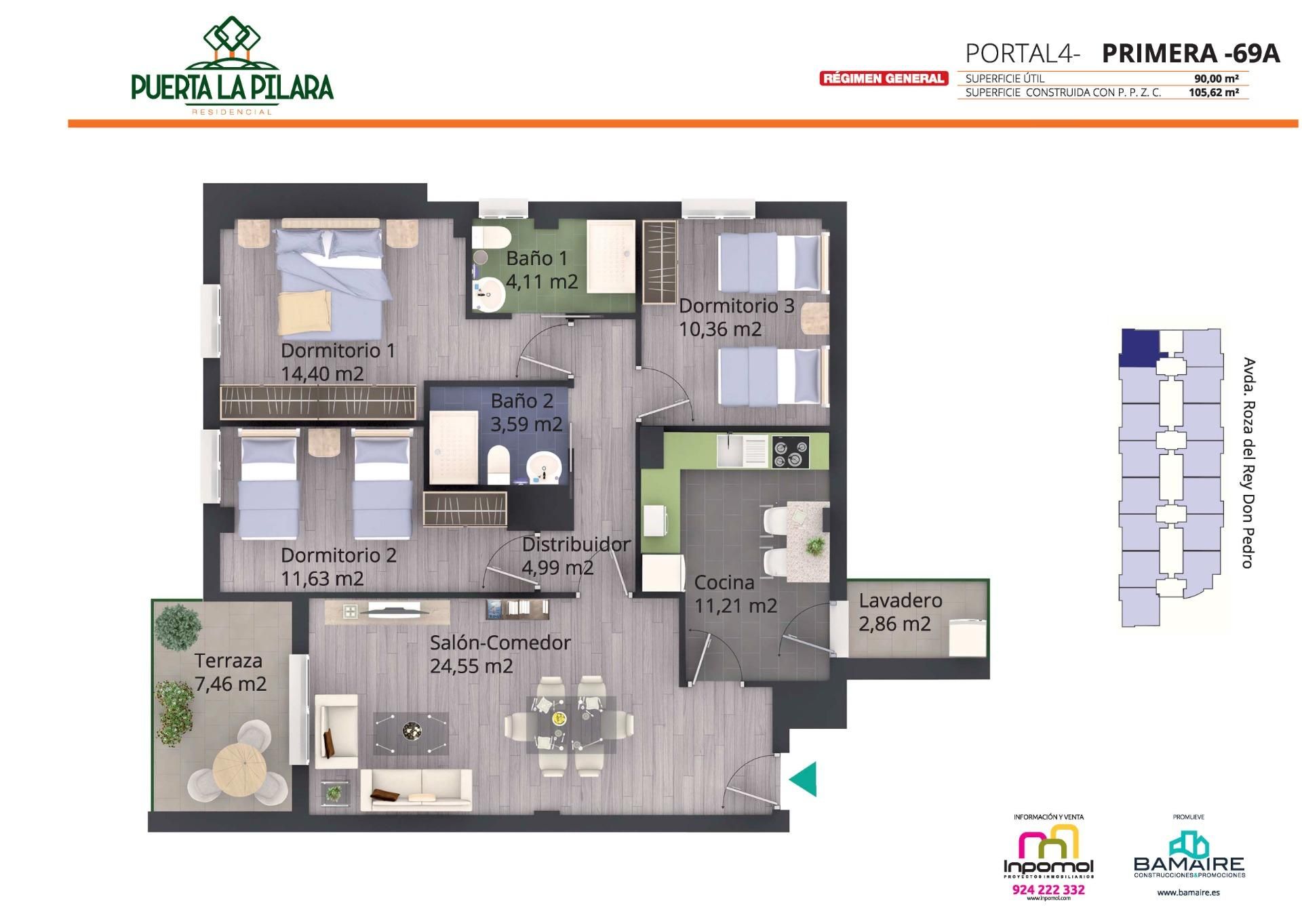 Flat for sale in Badajoz Capital  with Private garden, Terrace and Storage room