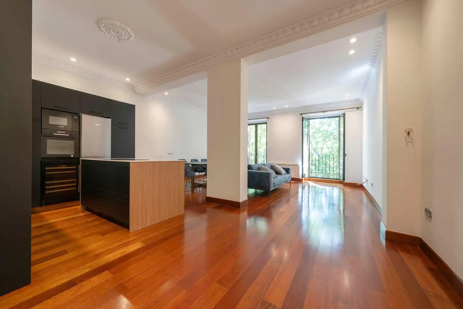 Living room of Flat for rent in Madrid  with Air Conditioner, Heating and Balcony