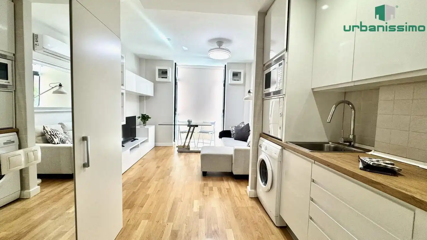 Sala d'estar de Apartament de lloguer en Madrid amb Aire condicionat, Traster i Moblat