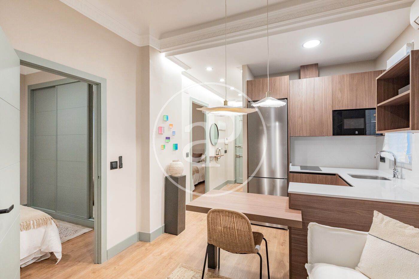 Kitchen of Flat for sale in  Madrid Capital  with Air Conditioner, Heating and Furnished