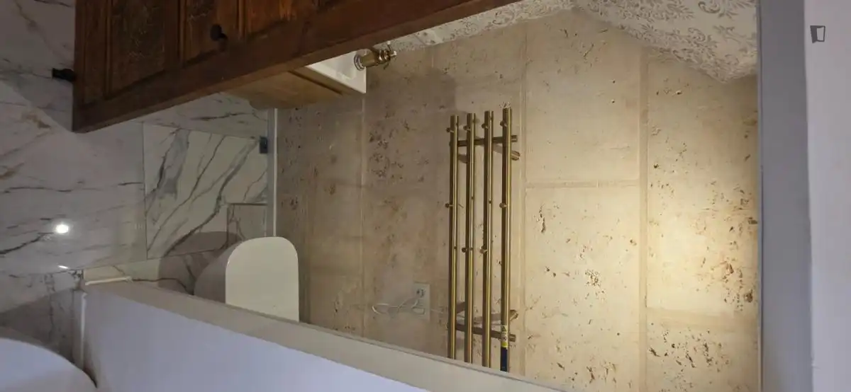 Bany de Apartament de lloguer en  Palma de Mallorca amb Aire condicionat, Moblat i Rentadora