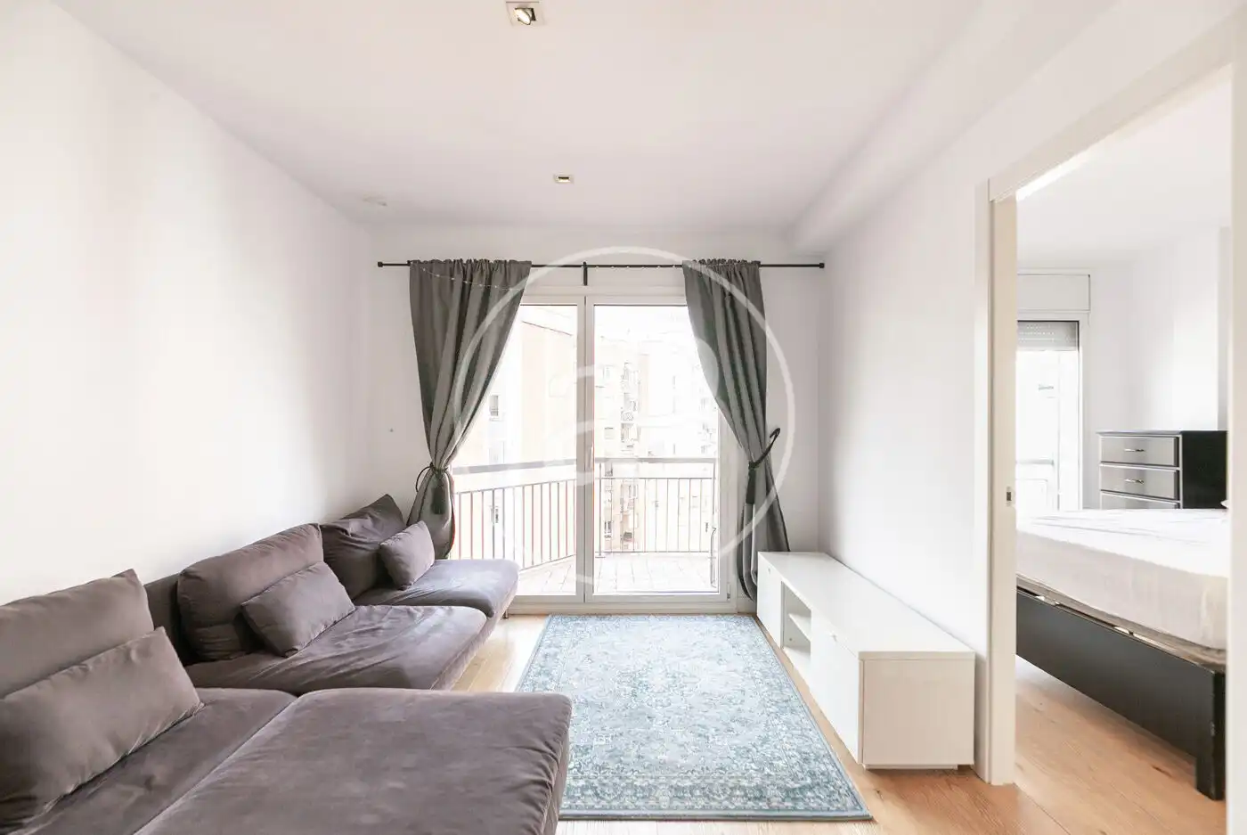 Wohnzimmer von Wohnung zum Verkauf in Barcelona mit Klimaanlage, Heizung und Terrasse