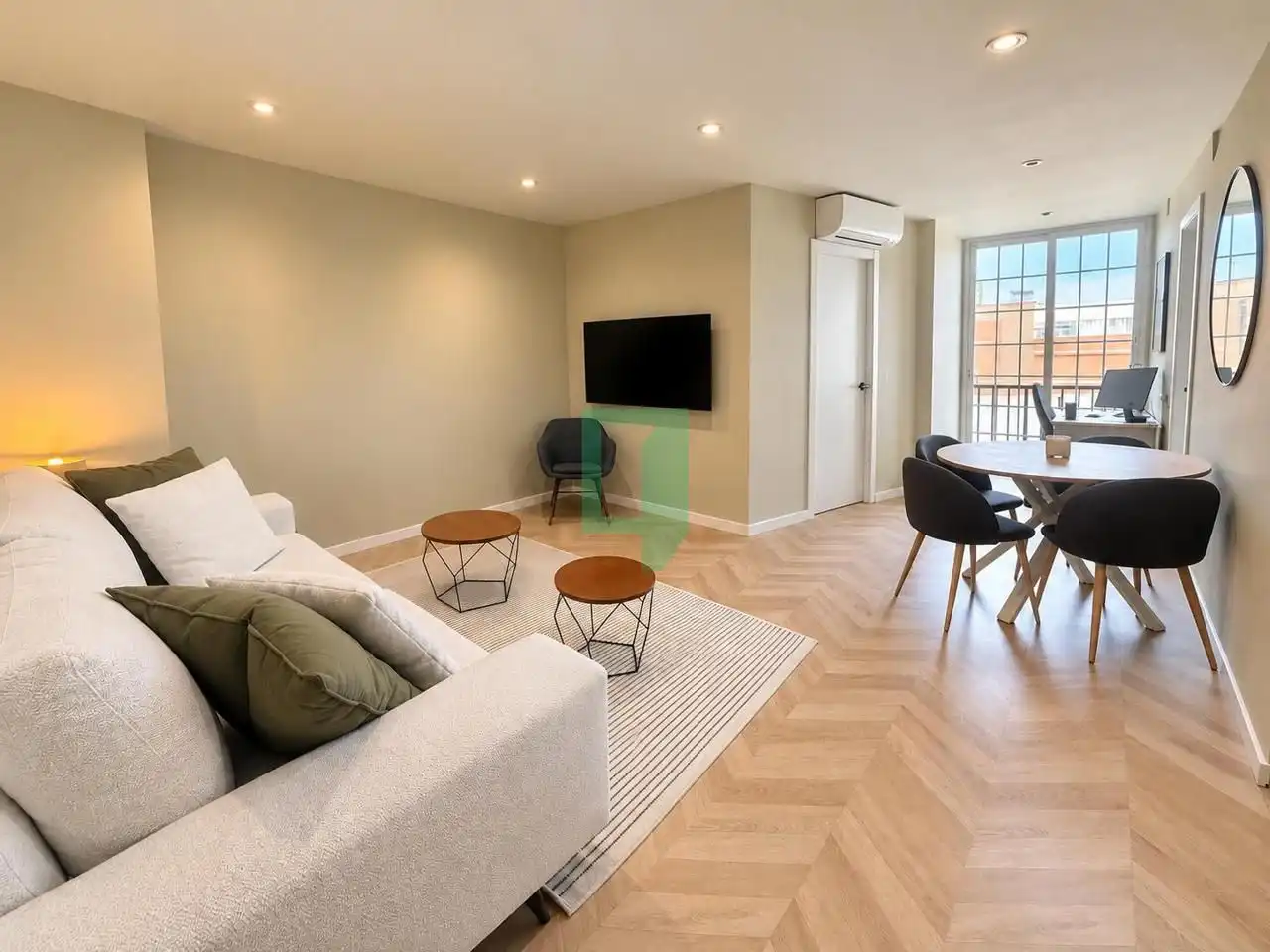 Living room of Flat for sale in Badalona  with Air Conditioner, Heating and Balcony