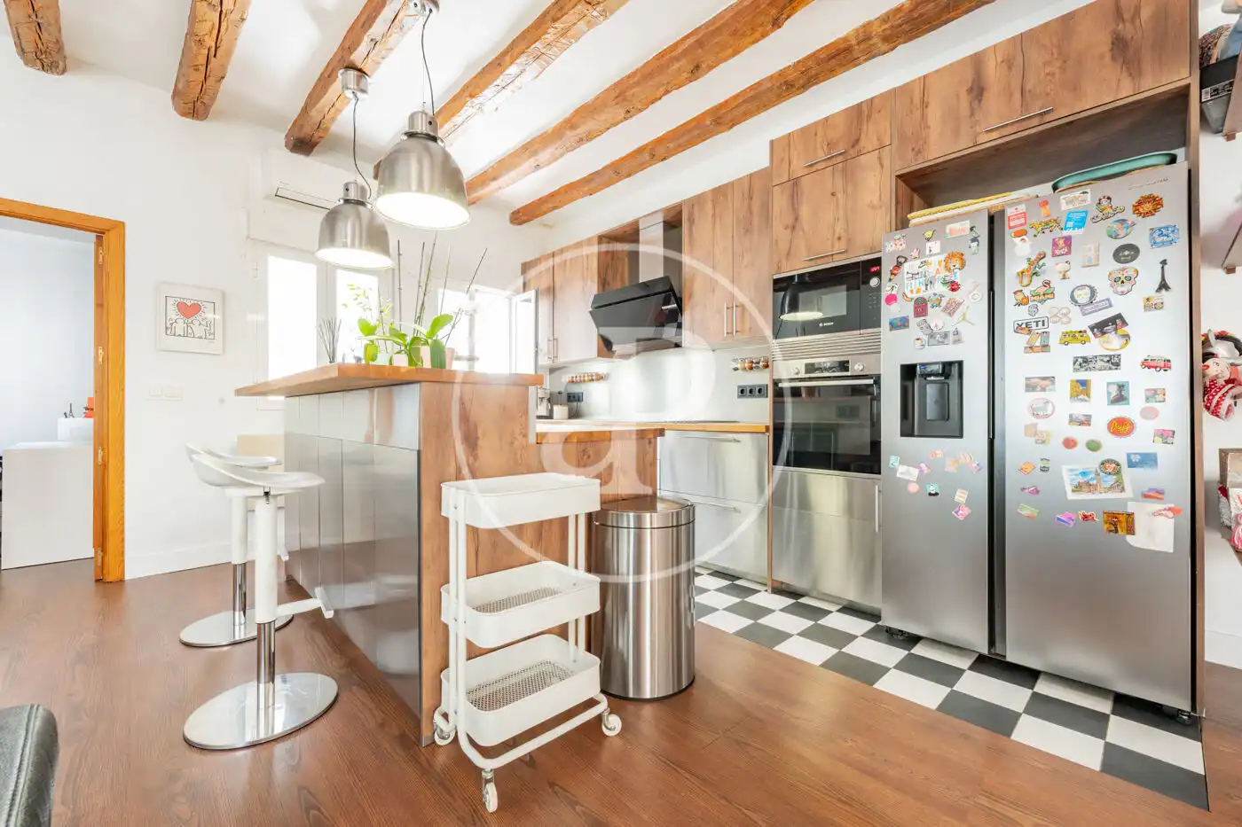 Cocina de Ático en venta en Madrid con Aire acondicionado y Terraza