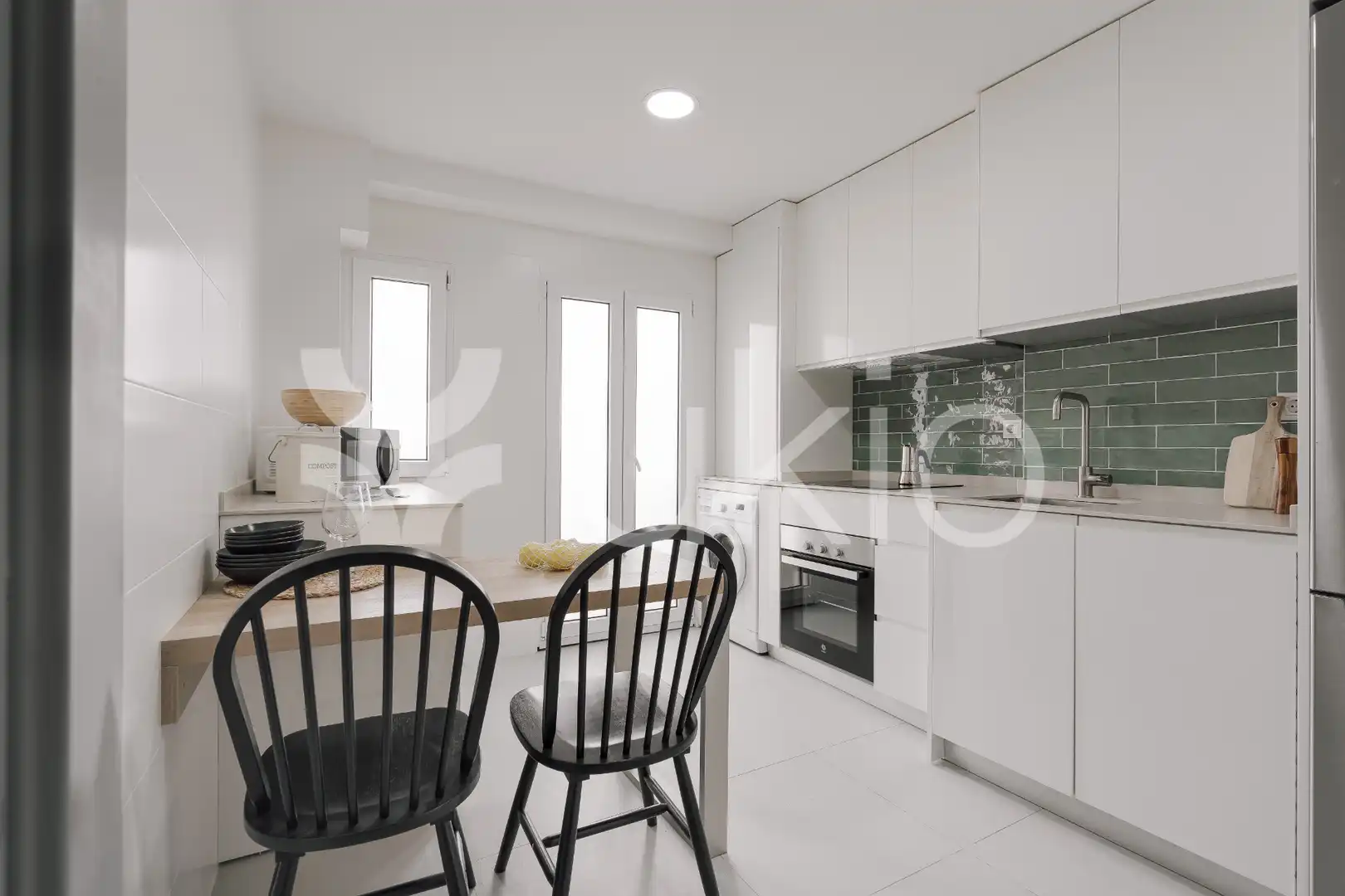 Cuina de Apartament de lloguer en Madrid amb Aire condicionat, Calefacció i Terrassa