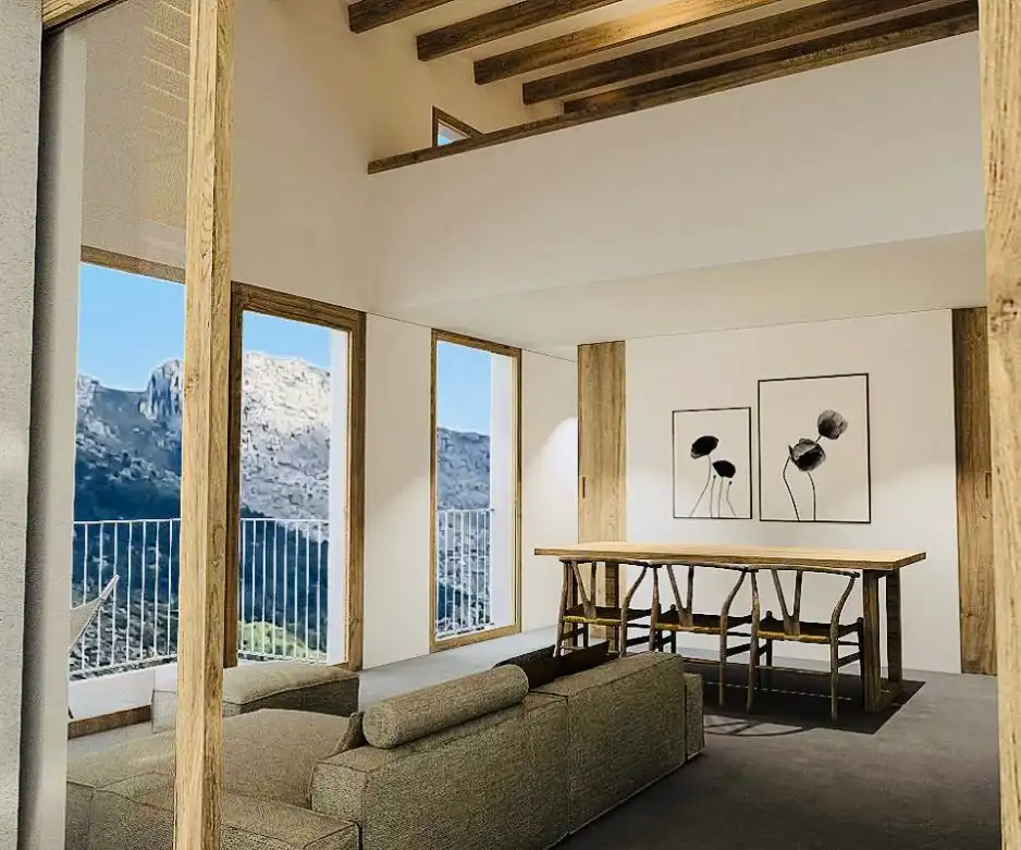 Living room of Houses for sale in La Vall de Laguar  with Air Conditioner, Heating and Private garden