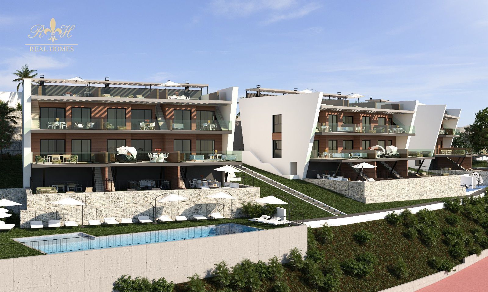 Exterior view of Flat for sale in Finestrat  with Air Conditioner, Private garden and Terrace