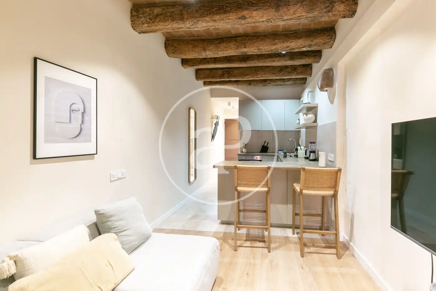 Wohnzimmer von Wohnung zum Verkauf in Barcelona mit Klimaanlage, Heizung und Möbliert