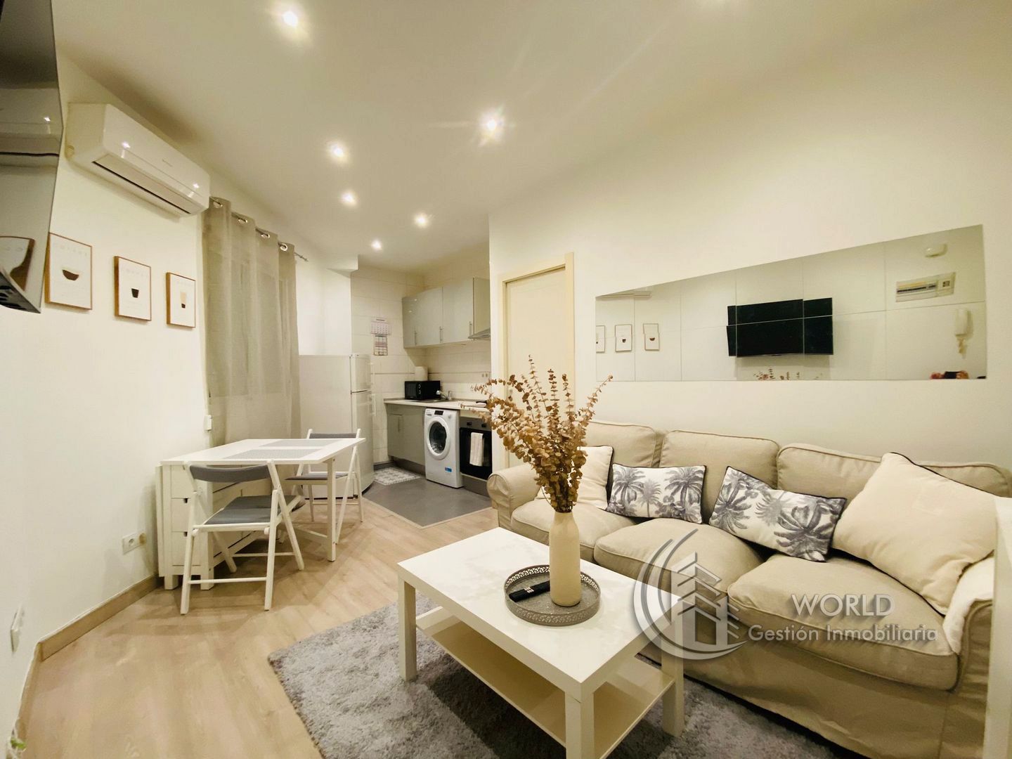 Living room of Flat to rent in  Madrid Capital  with Air Conditioner, Heating and Furnished