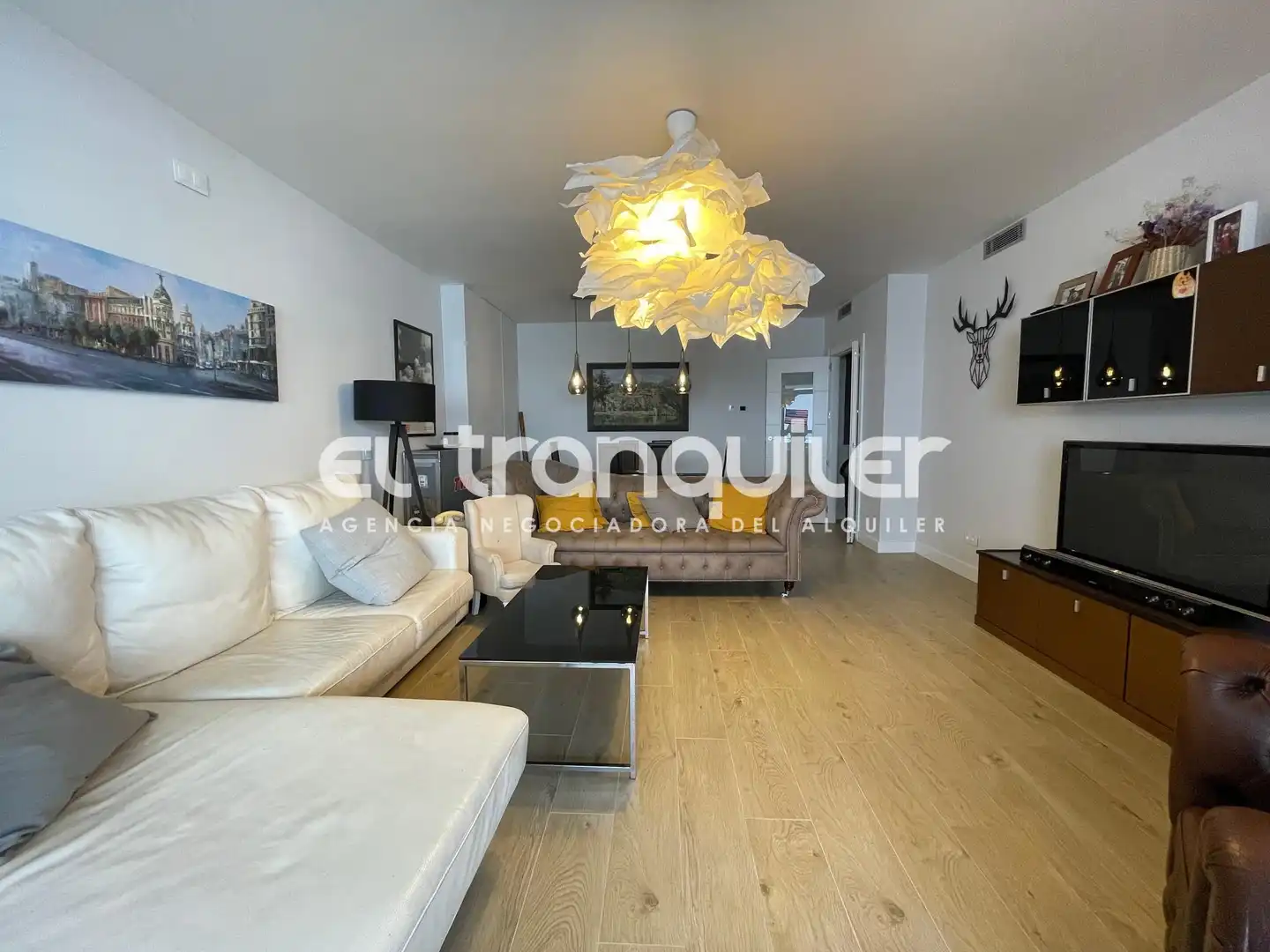 Wohnzimmer von Wohnung zur Miete in Las Rozas de Madrid mit Klimaanlage, Terrasse und Schwimmbad