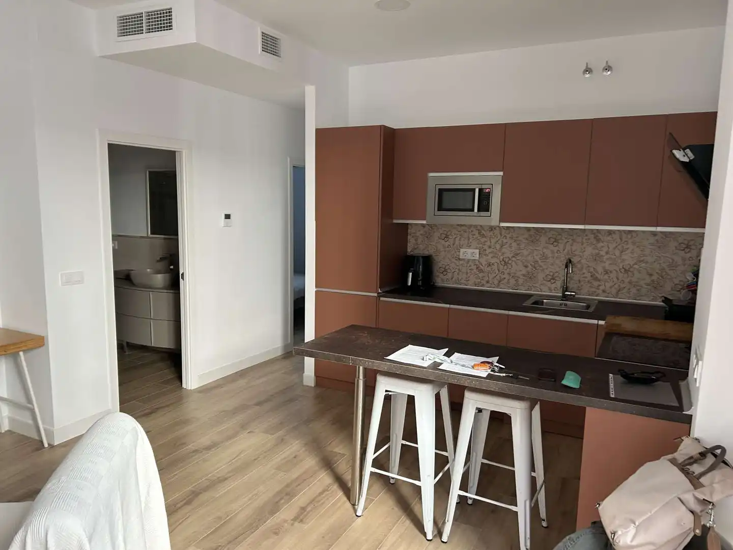 Cocina de Apartamento para compartir en Sevilla con Aire acondicionado, Terraza y Amueblado