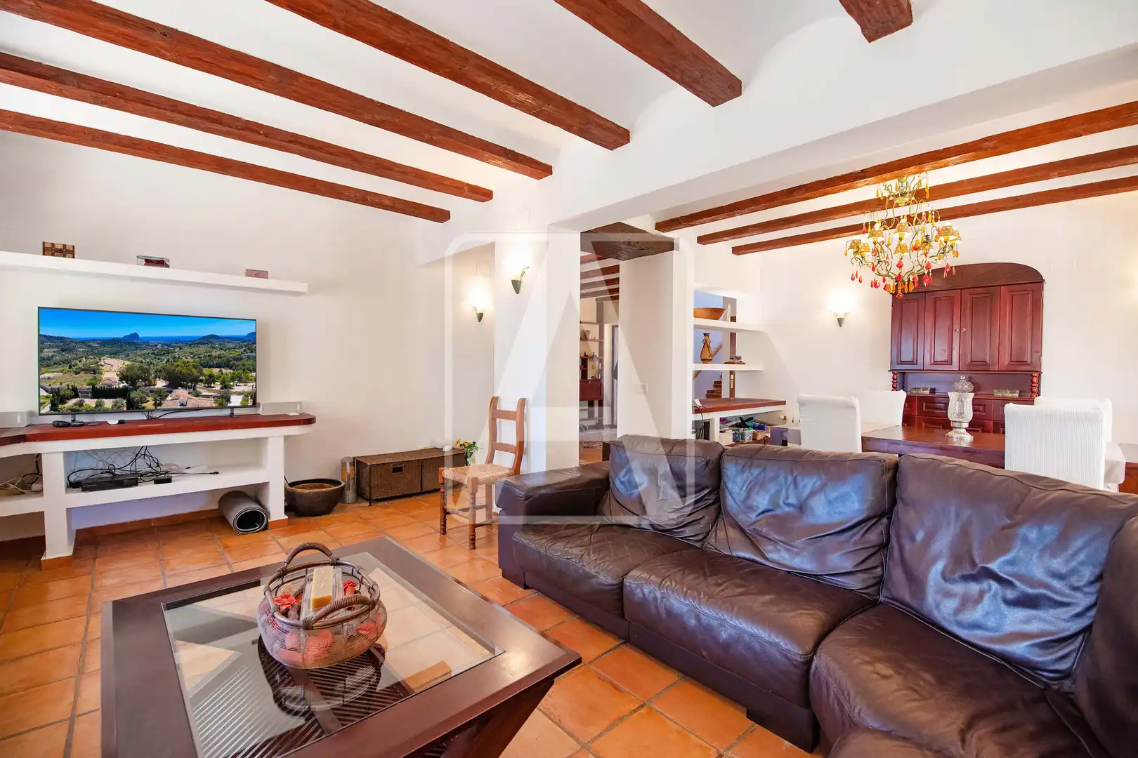 Sala de estar de Finca rústica en venta en Benissa con Aire acondicionado, Calefacción y Jardín privado
