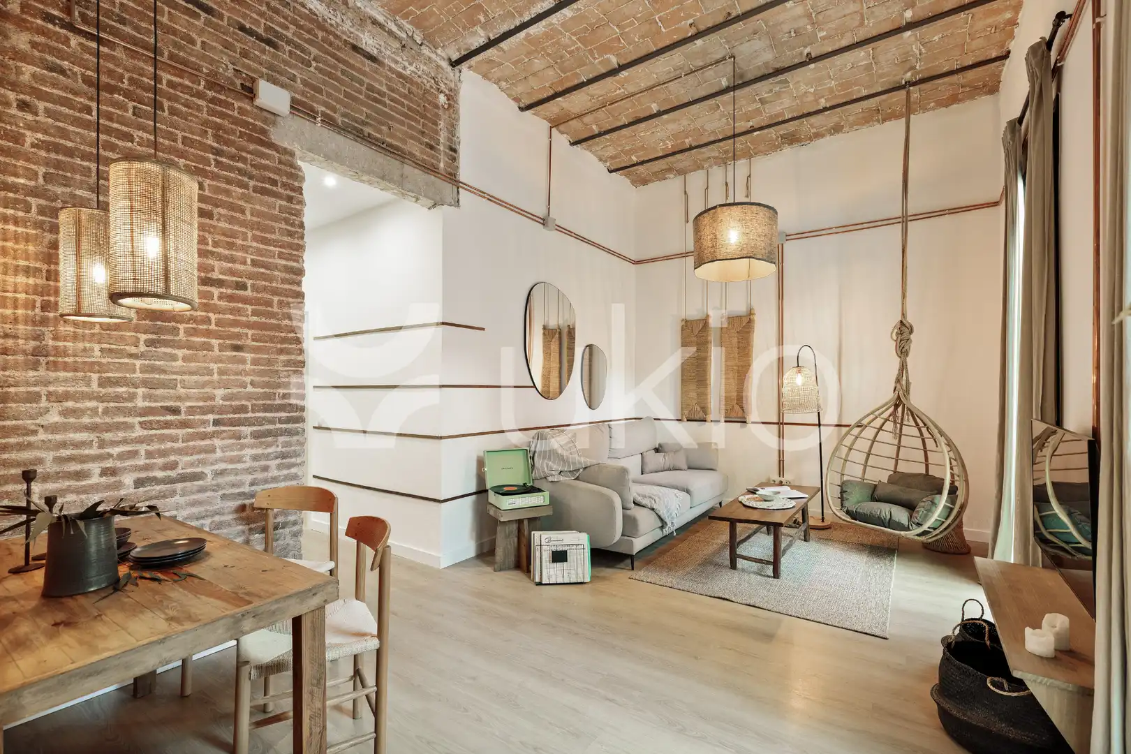 Sala d'estar de Apartament de lloguer en Barcelona amb Aire condicionat, Moblat i Forn