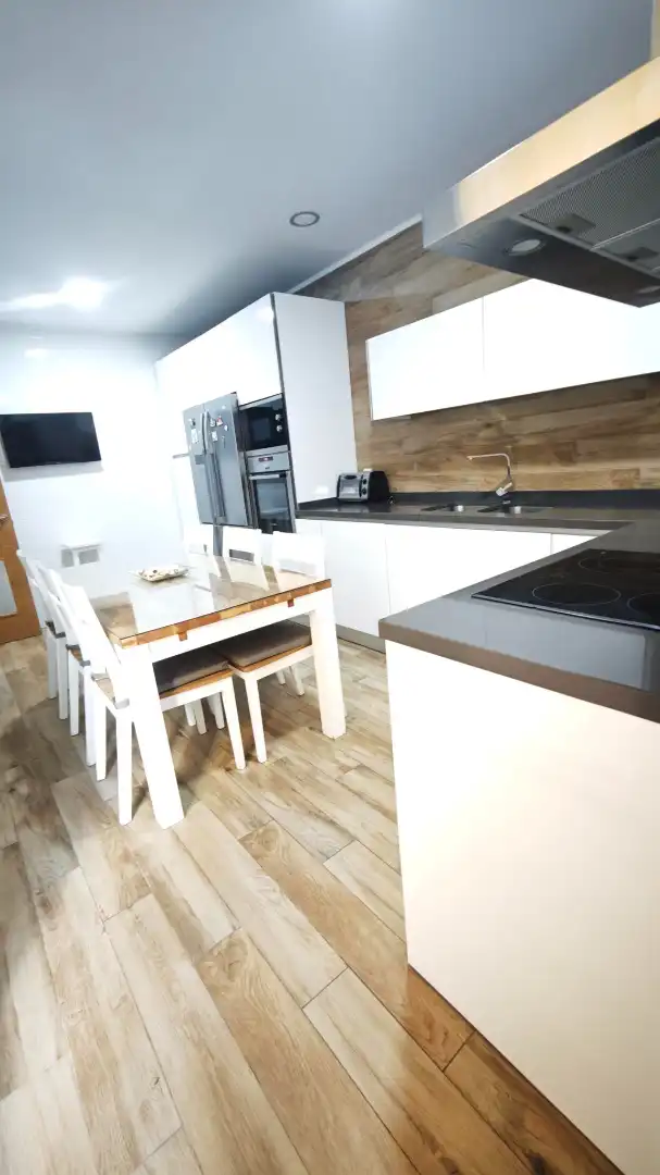 Kitchen of Detached homes for sale in Roquetas de Mar  with Air Conditioner, Furnished and Balcony