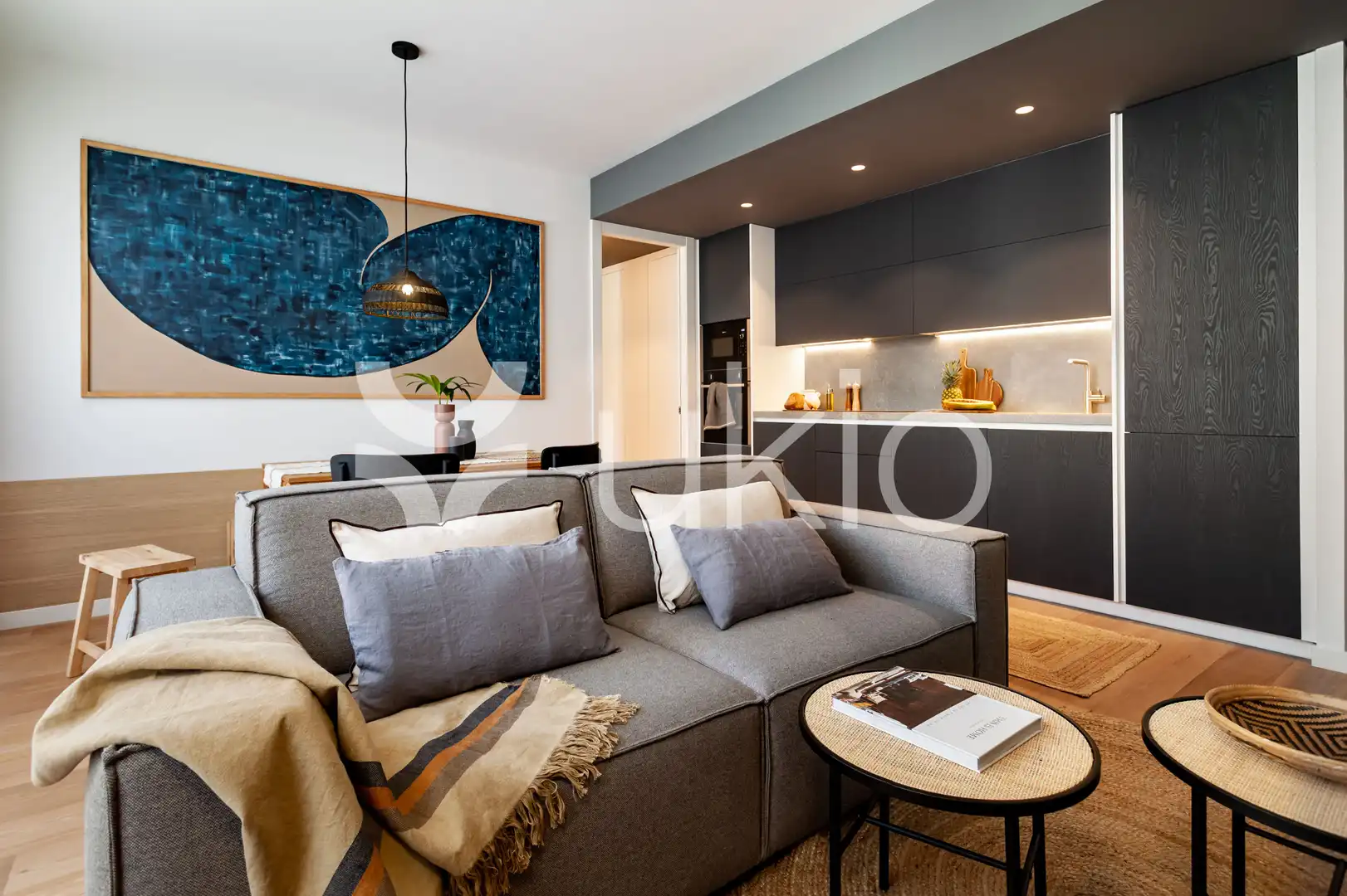 Sala de estar de Apartamento de alquiler en Barcelona con Aire acondicionado, Calefacción y Amueblado
