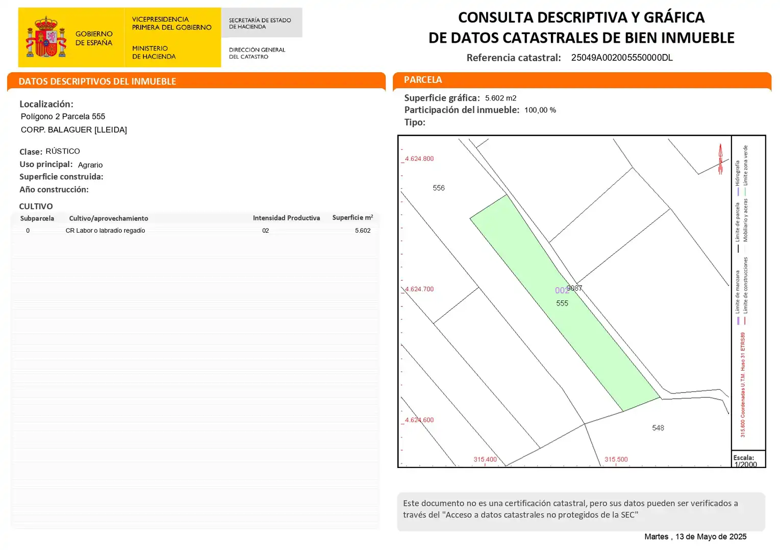 Terreno rústico en venta en Balaguer, imagen 3