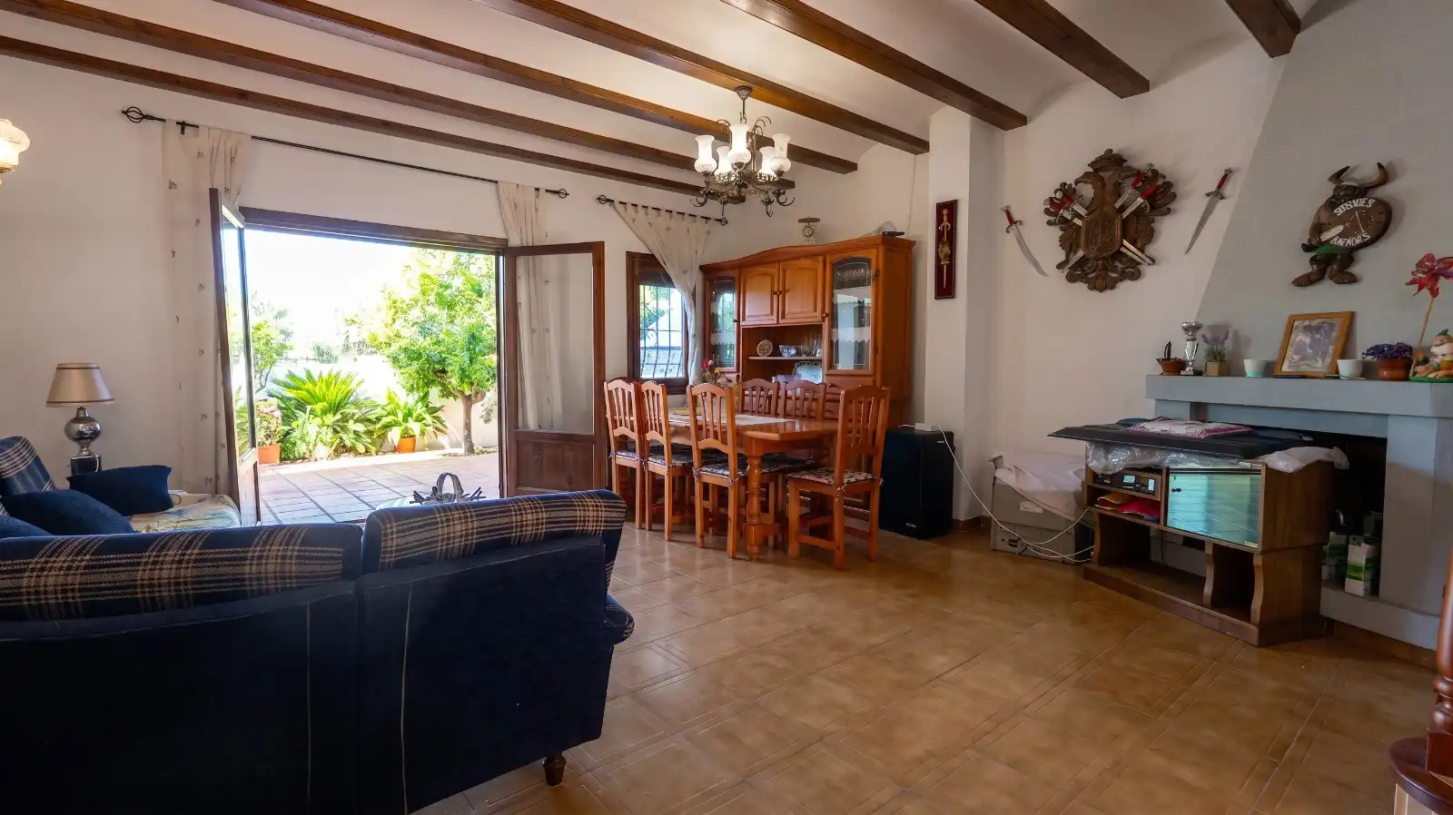 Sala d'estar de Casa adosada en venda en Dénia amb Aire condicionat, Calefacció i Jardí privat
