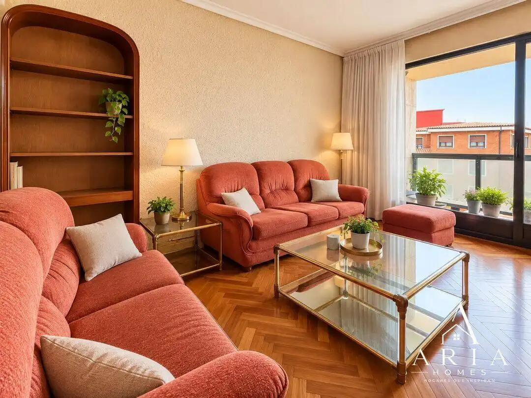 Living room of Flat for sale in Bilbao   with Heating, Terrace and Furnished