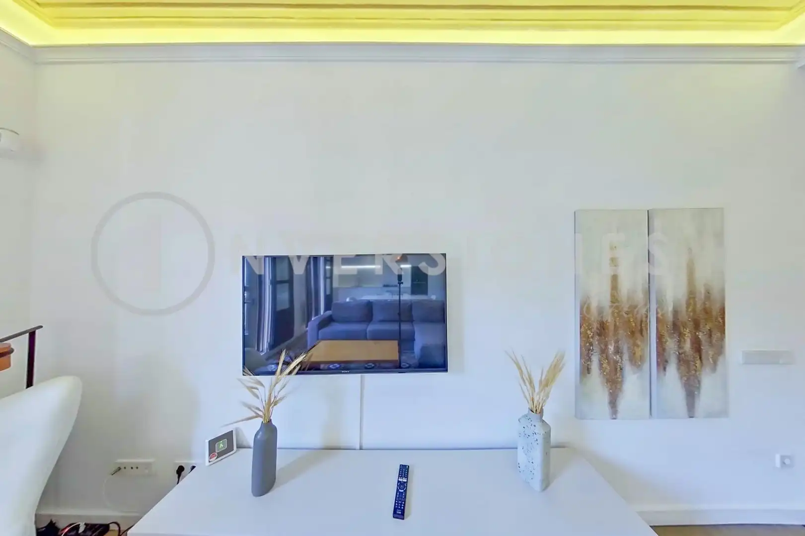 Sala de estar de Apartamento de alquiler en Barcelona con Aire acondicionado, Calefacción y Terraza