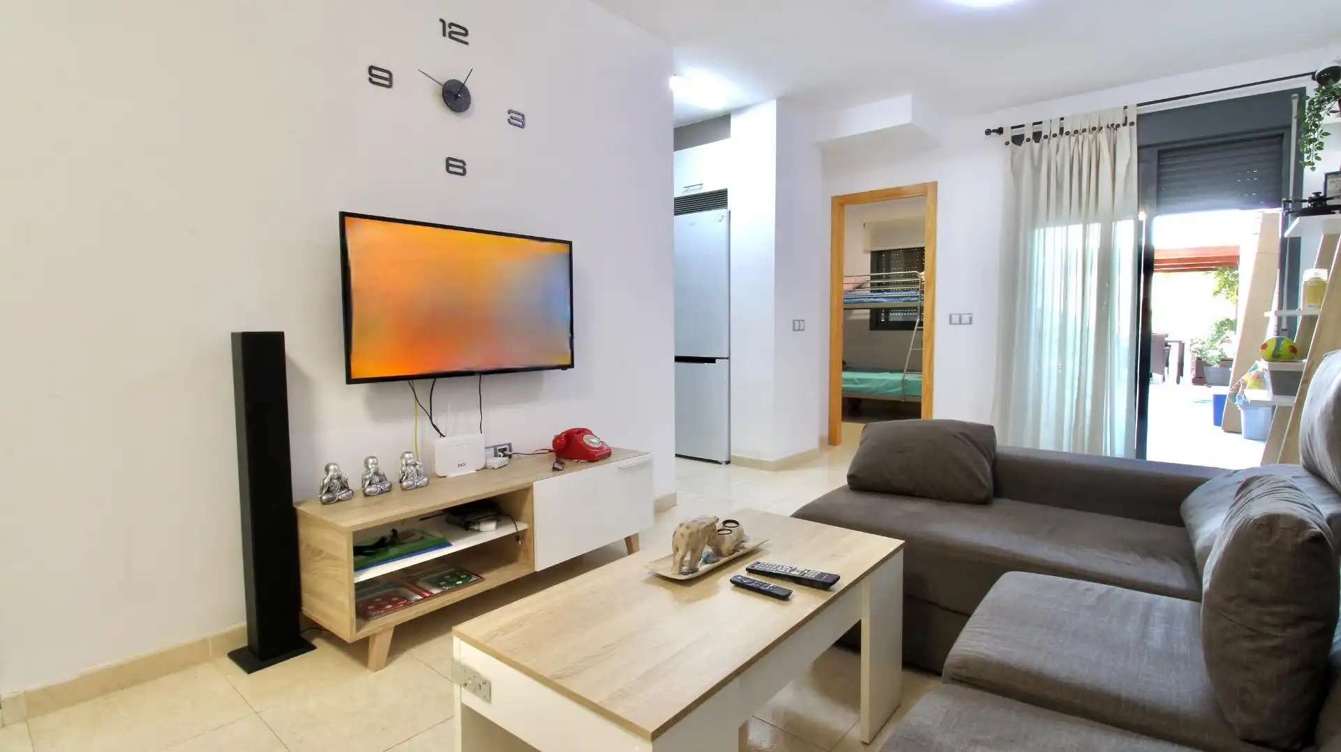 Living room of Flat for sale in Vícar  with Air Conditioner, Private garden and Terrace