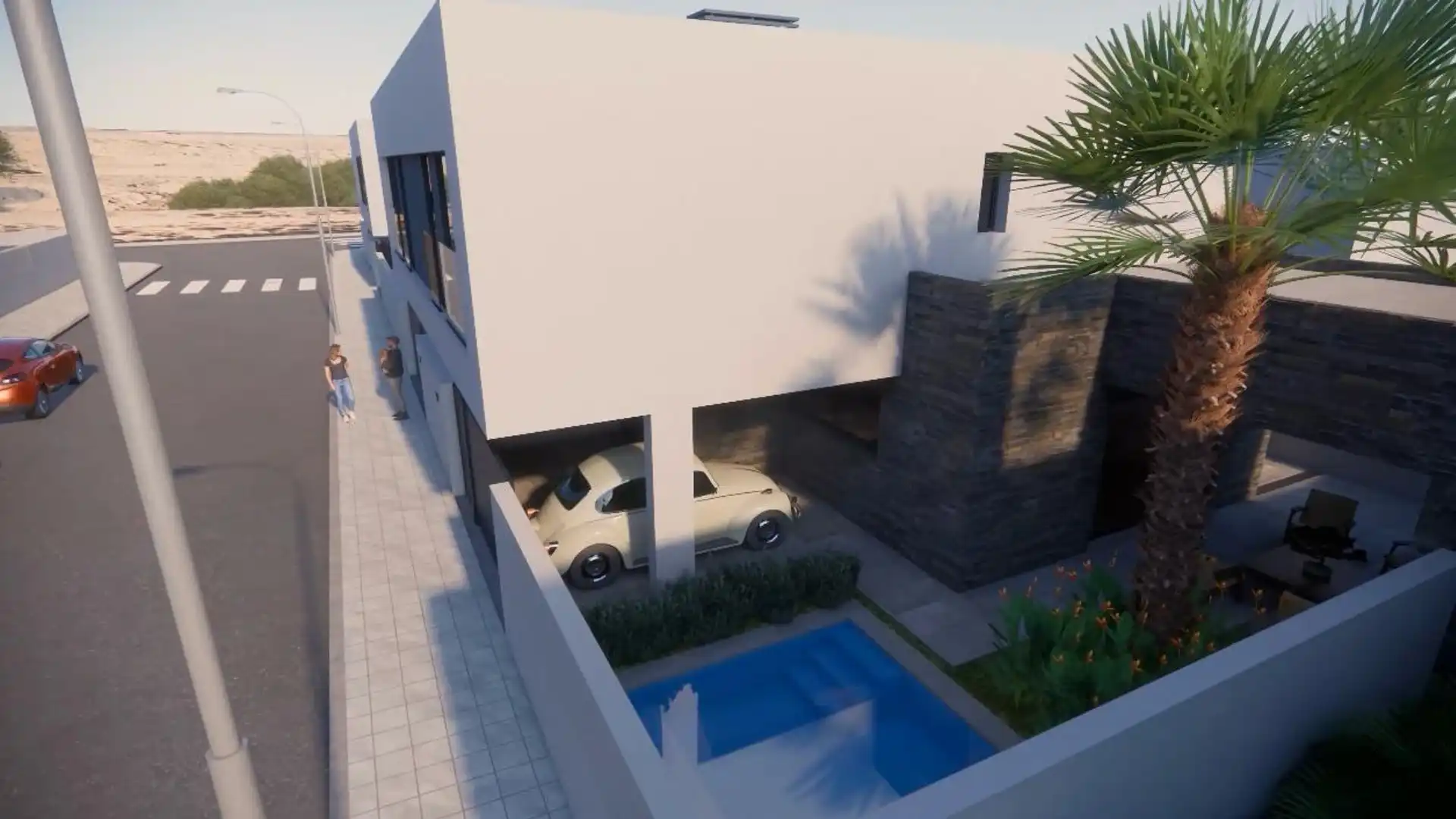 Vista exterior de Casa adosada en venta en Huércal de Almería con Jardín privado y Terraza