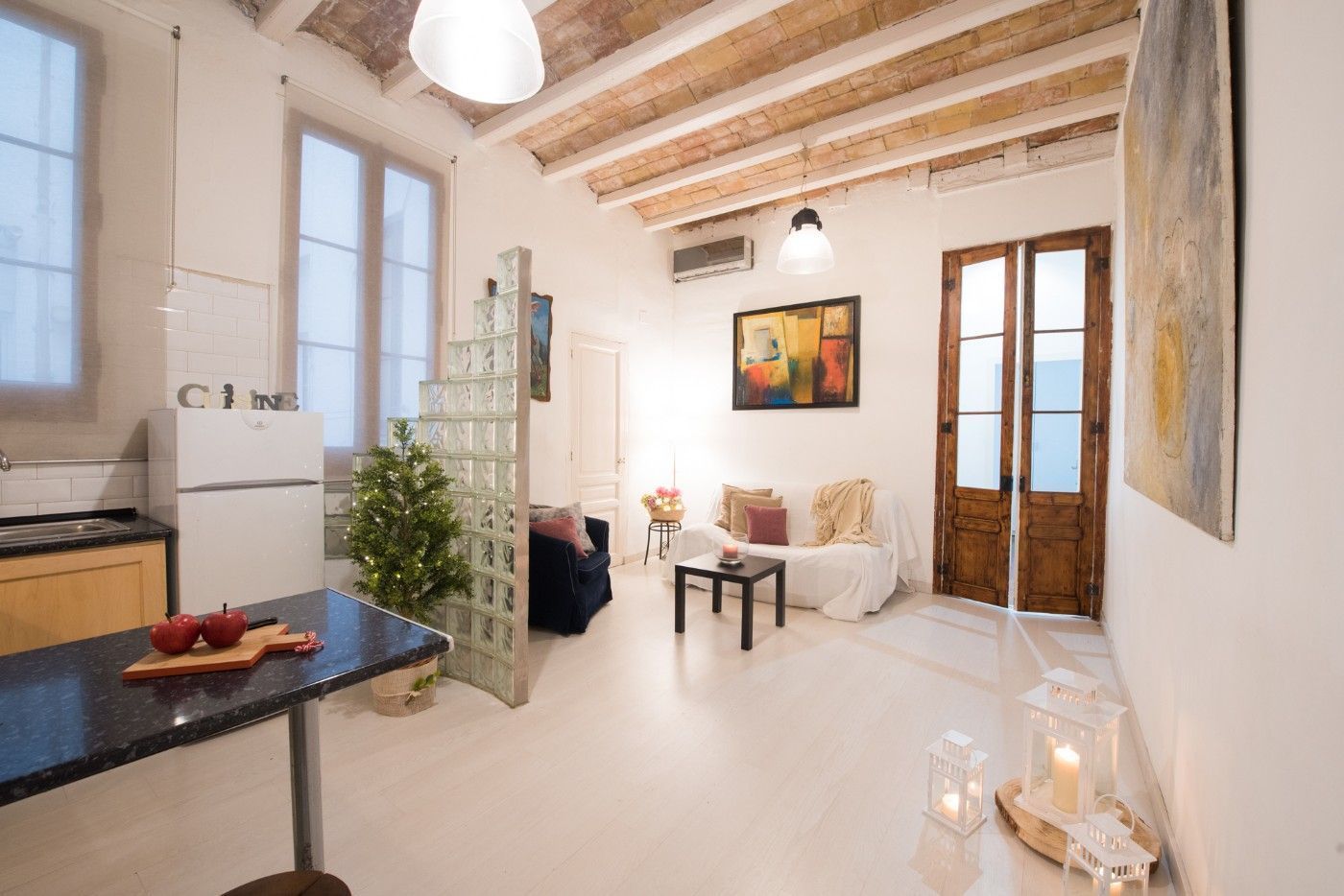 Sala d'estar de Pis de lloguer en  Barcelona Capital amb Aire condicionat, Calefacció i Terrassa