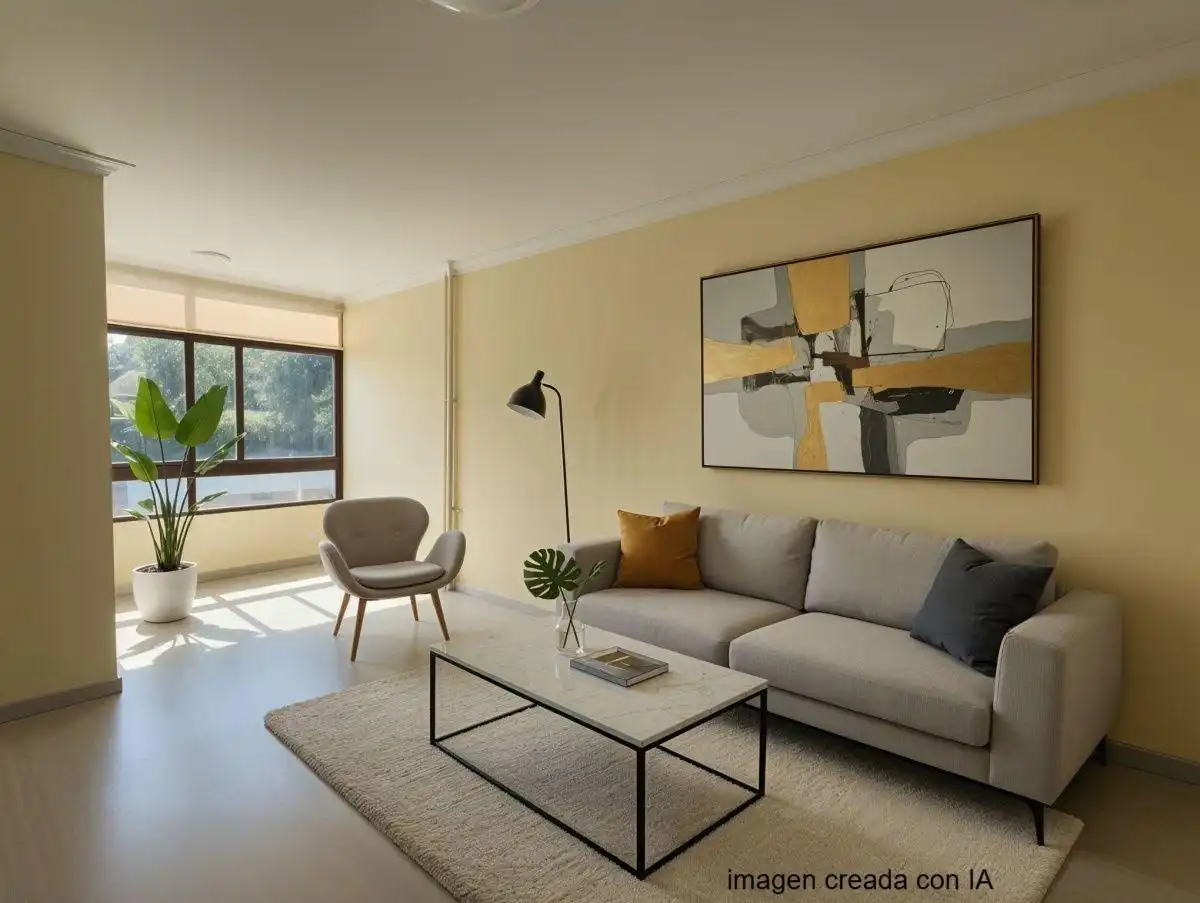 Wohnzimmer von Wohnung zum Verkauf in Vigo  mit Privatgarten, Abstellraum und Schwimmbad