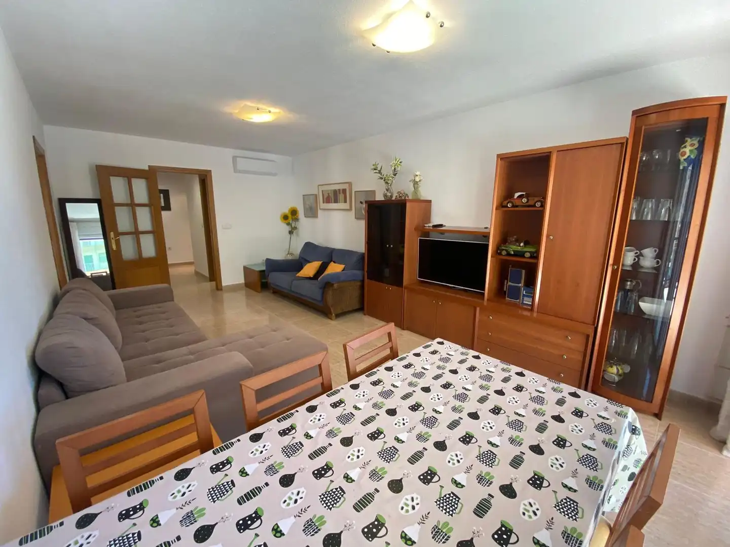 Wohnzimmer von Wohnungen zum Verkauf in Calpe / Calp mit Klimaanlage, Heizung und Privatgarten