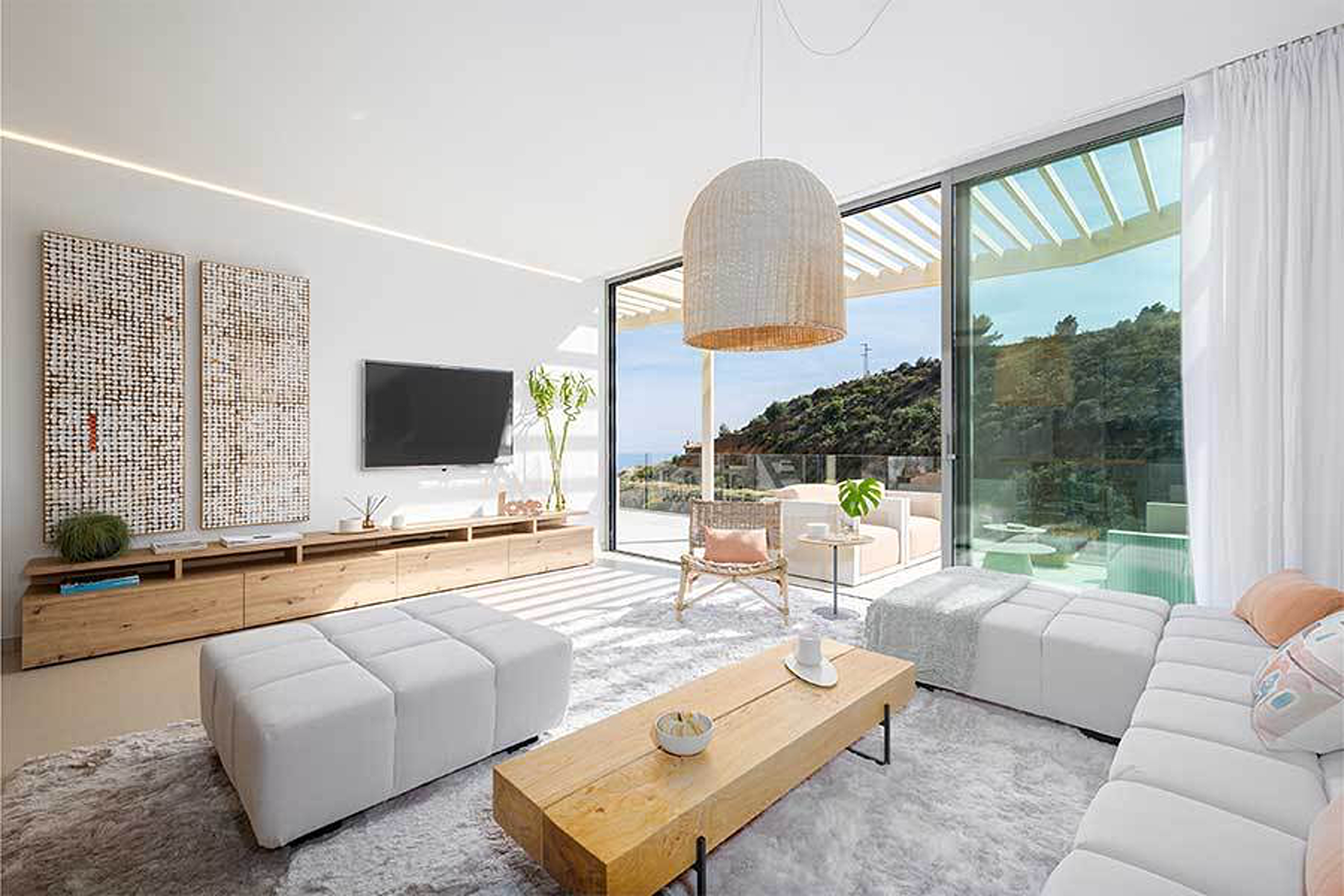 Sala d'estar de Apartament en venda en Mijas amb Aire condicionat, Calefacció i Jardí privat