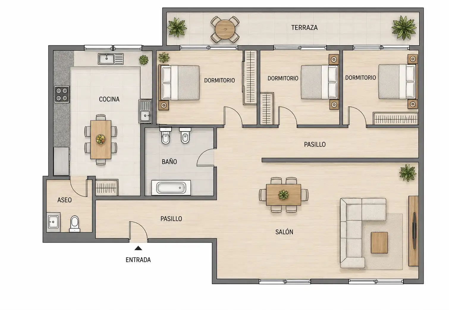 Apartament amb terrassa en venda a Plaza Juan de la Rosa 3M, imagen 28