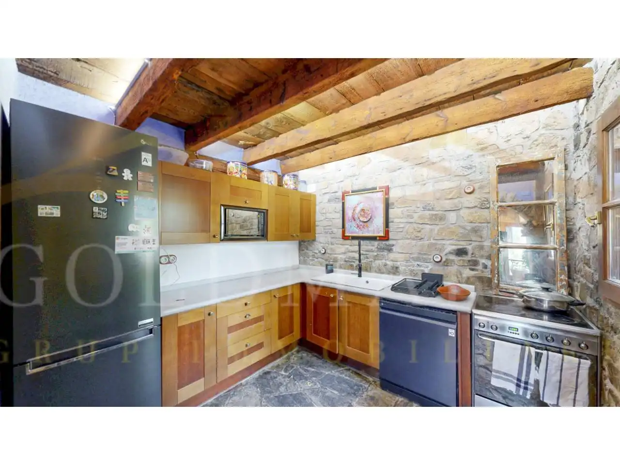 Cocina de Finca rústica en venta en Sant Jaume de Frontanyà con Calefacción y Jardín privado