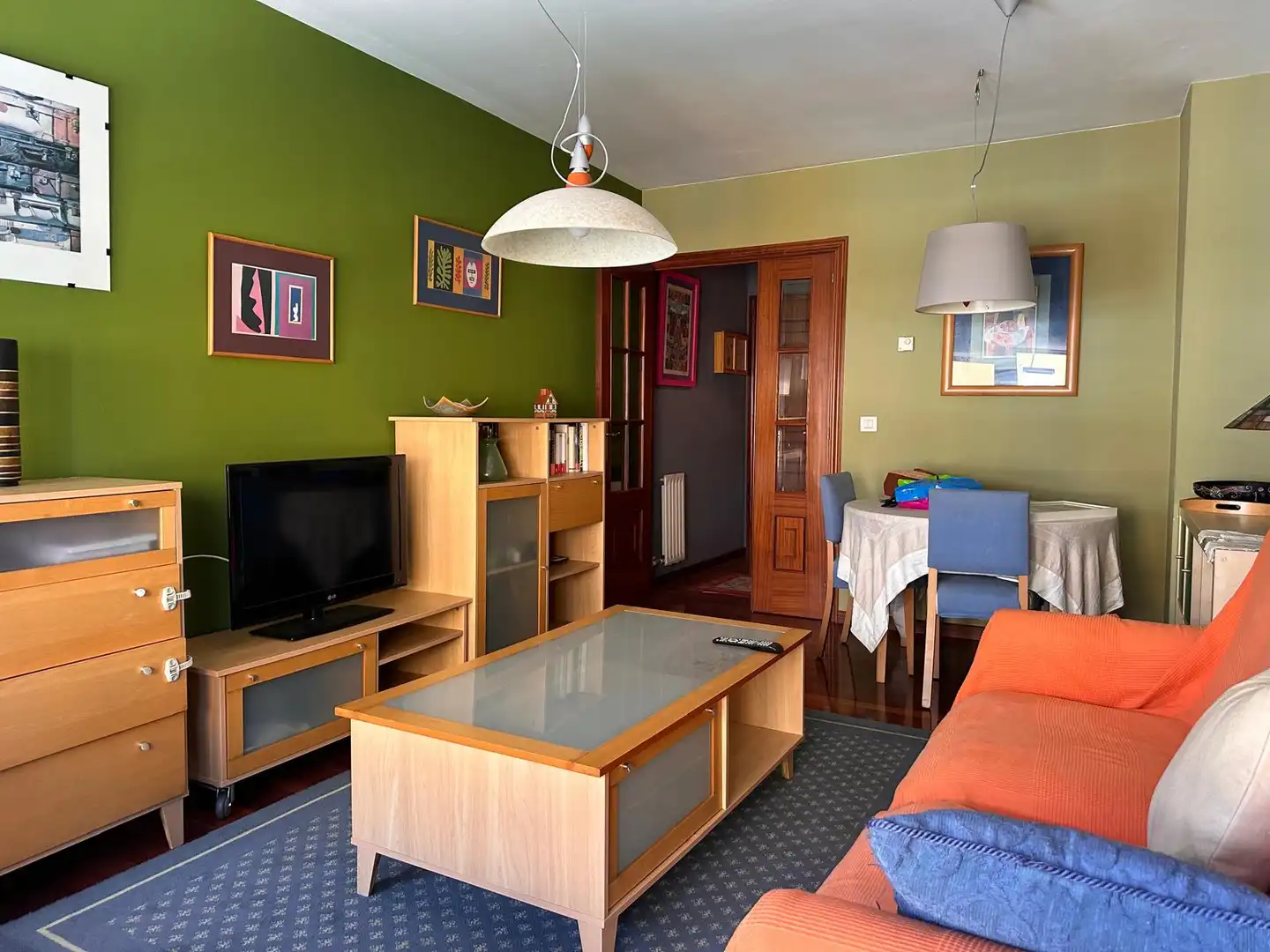 Sala d'estar de Apartament en venda en Ames amb Calefacció, Parquet i Traster