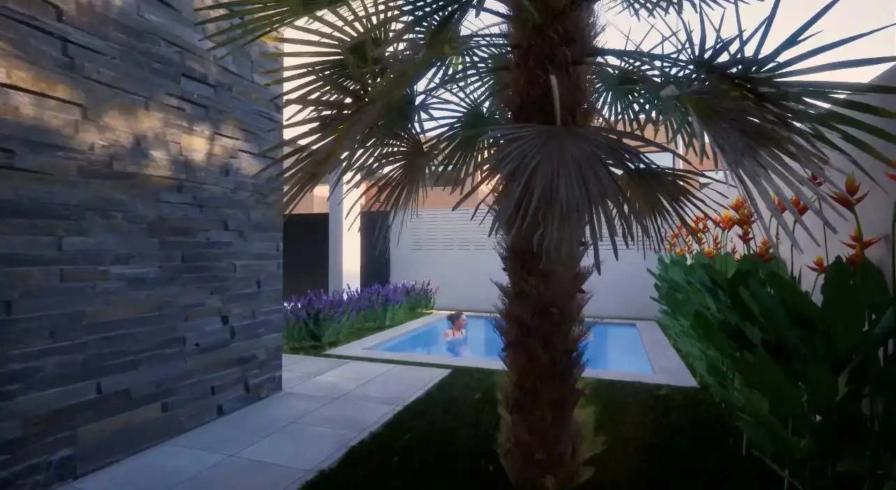 Piscina de Casa adosada en venta en Huércal de Almería con Jardín privado y Terraza