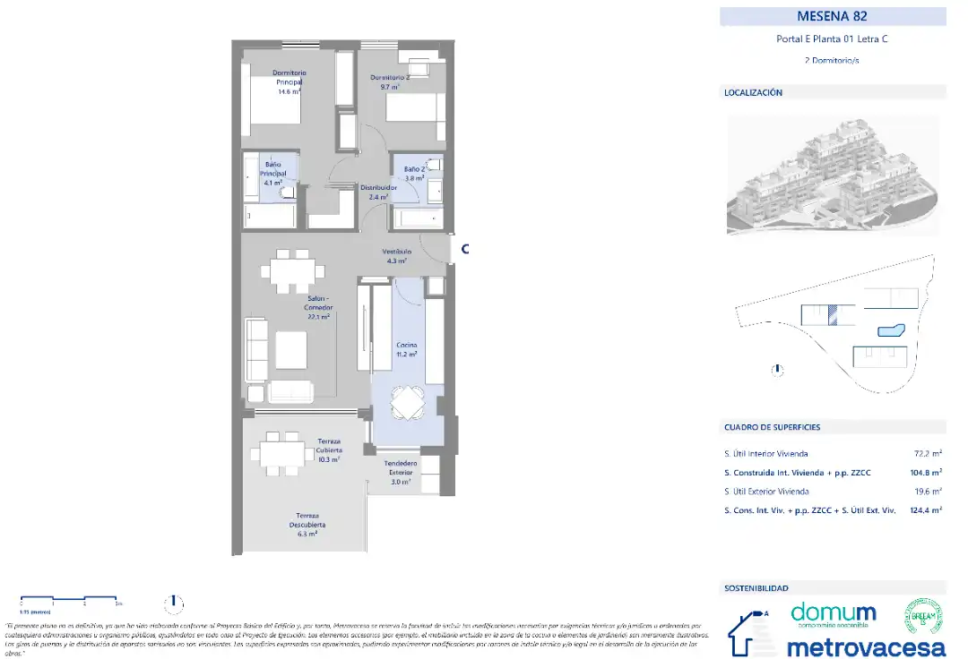 Piso con piscina en venta en Mesena 82, imagen 2