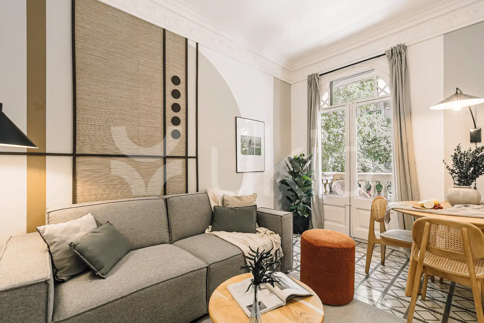 Wohnzimmer von Wohnungen zur Miete in Barcelona mit Heizung, Möbliert und Ofen