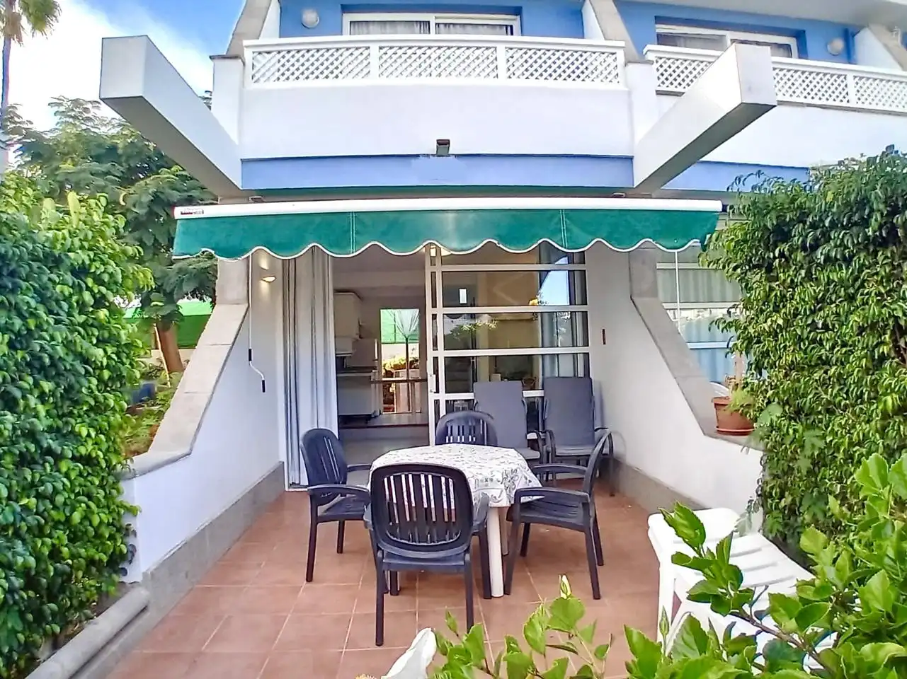 Terrasse von Maisonette zur Miete in San Bartolomé de Tirajana mit Klimaanlage, Privatgarten und Terrasse