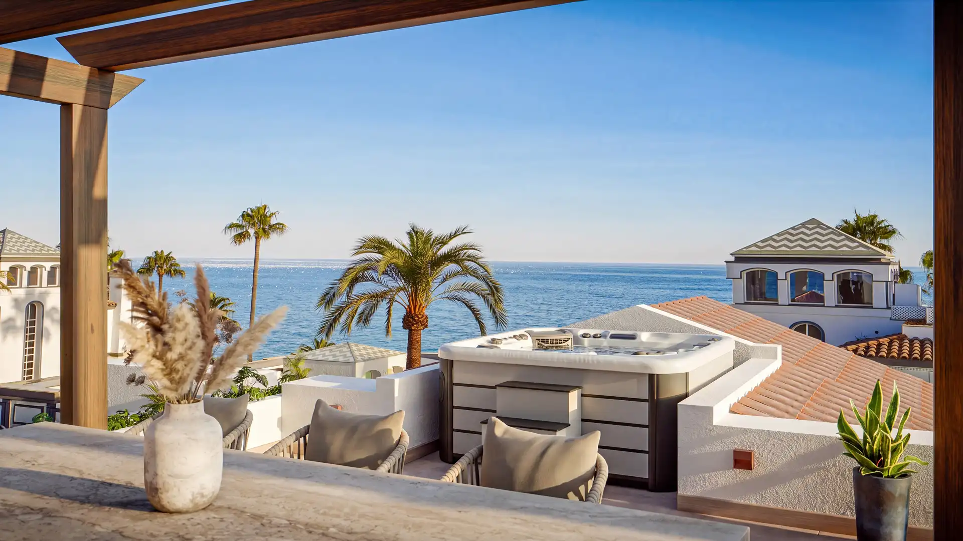Terrasse von Dachboden zum Verkauf in Estepona mit Klimaanlage, Terrasse und Abstellraum