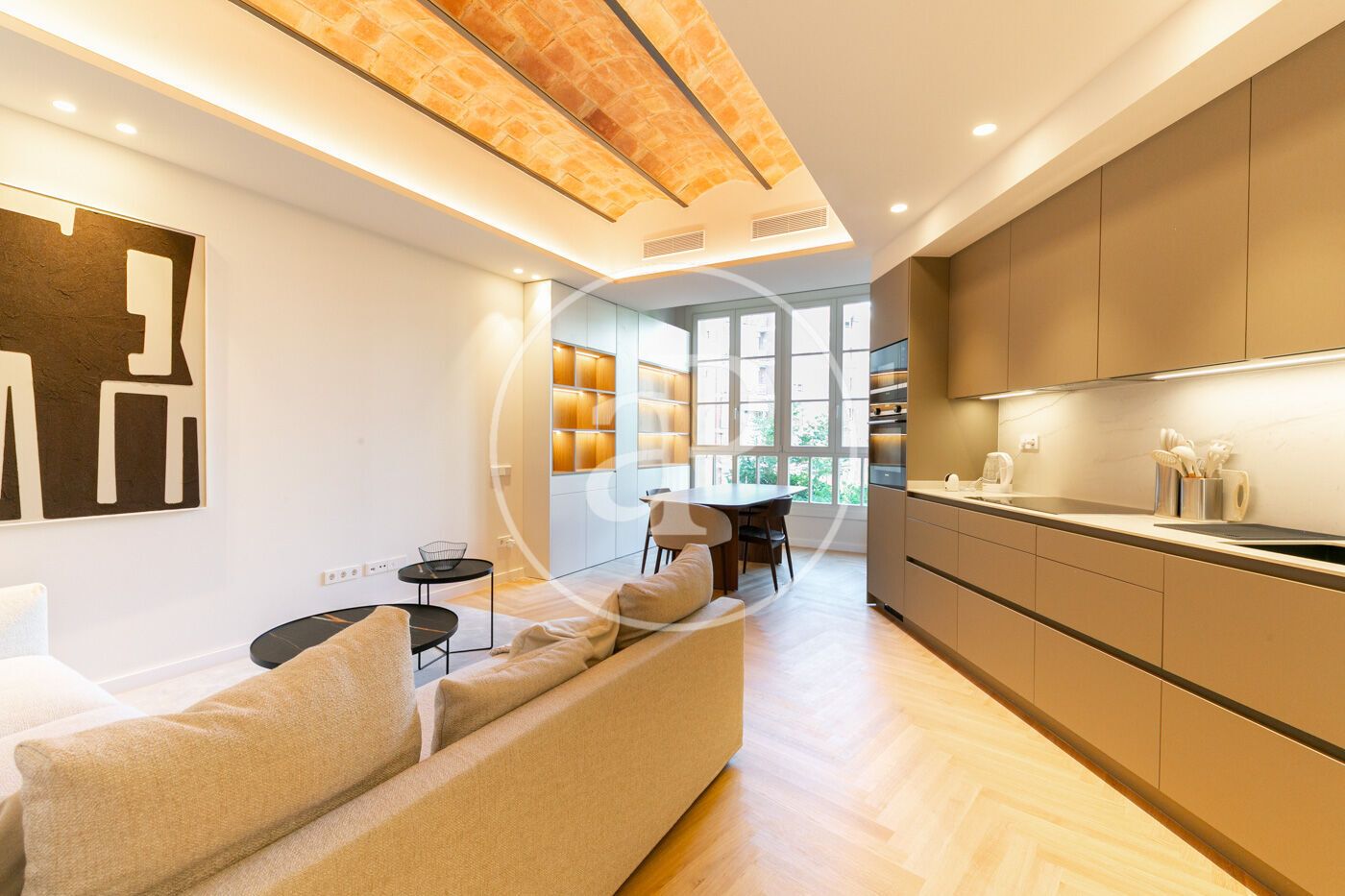 Sala d'estar de Pis de lloguer en  Barcelona Capital amb Aire condicionat, Calefacció i Terrassa
