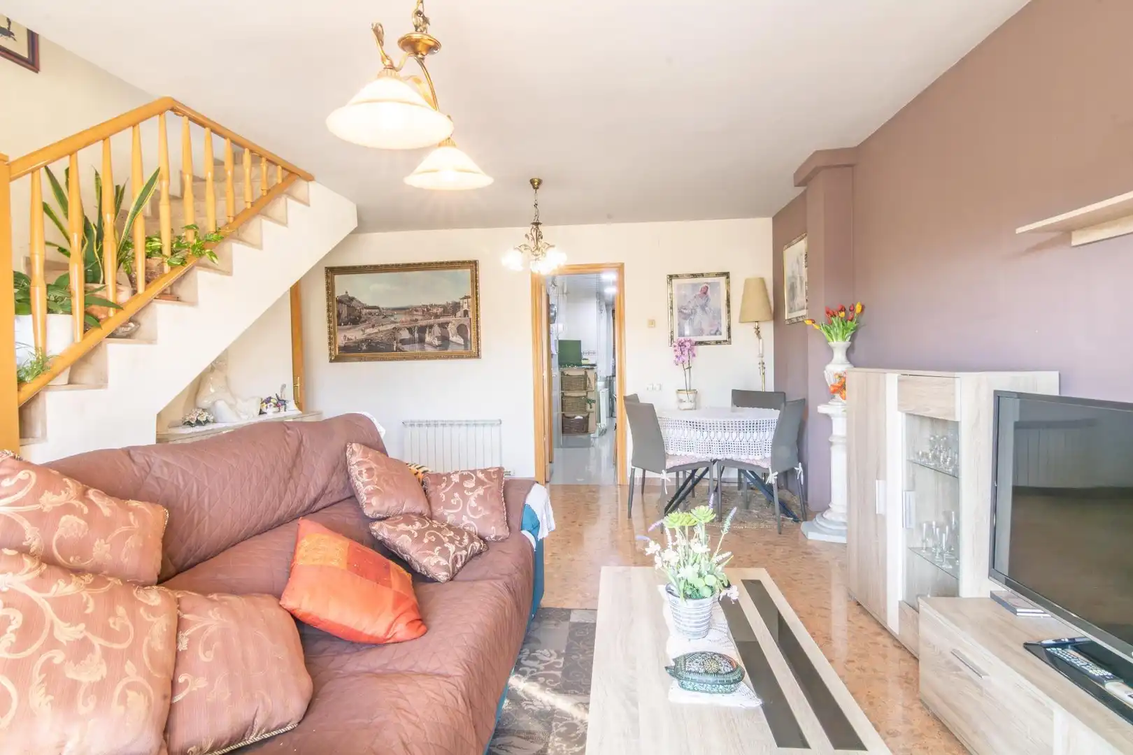 Wohnzimmer von Dachboden zum Verkauf in Terrassa mit Terrasse und Balkon